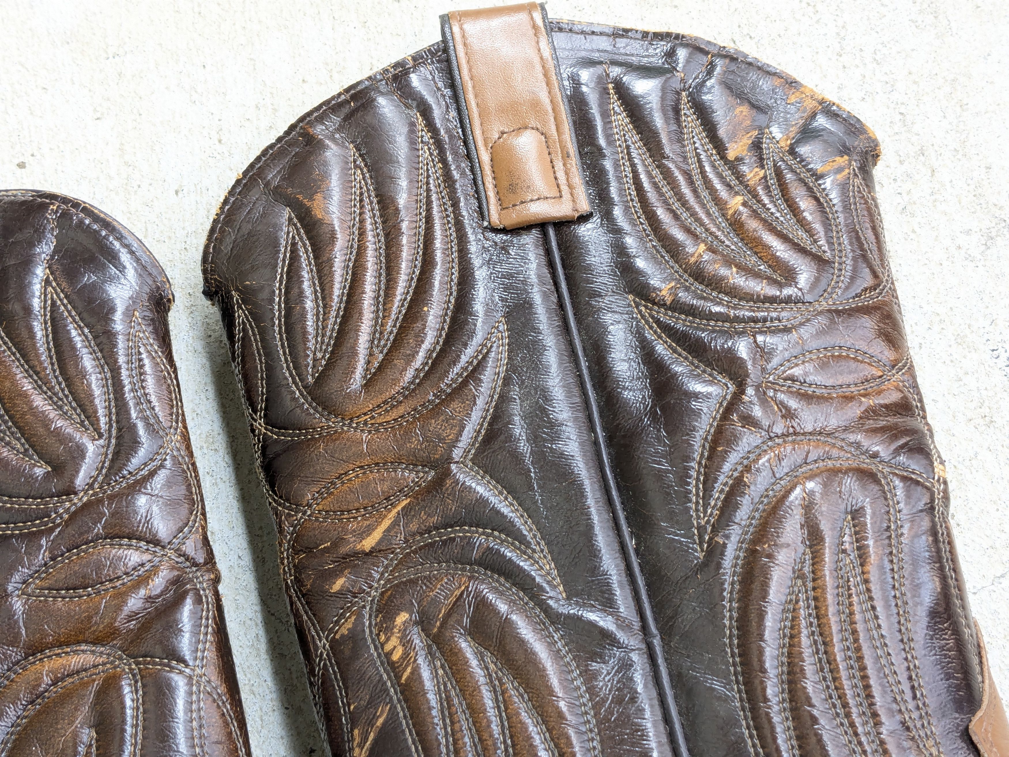 Genuine Leather Texas Cowboy Boots Brown Tan 9.5 D Leather Tan Size US 9.5 / EU 42-43 - 8 Thumbnail