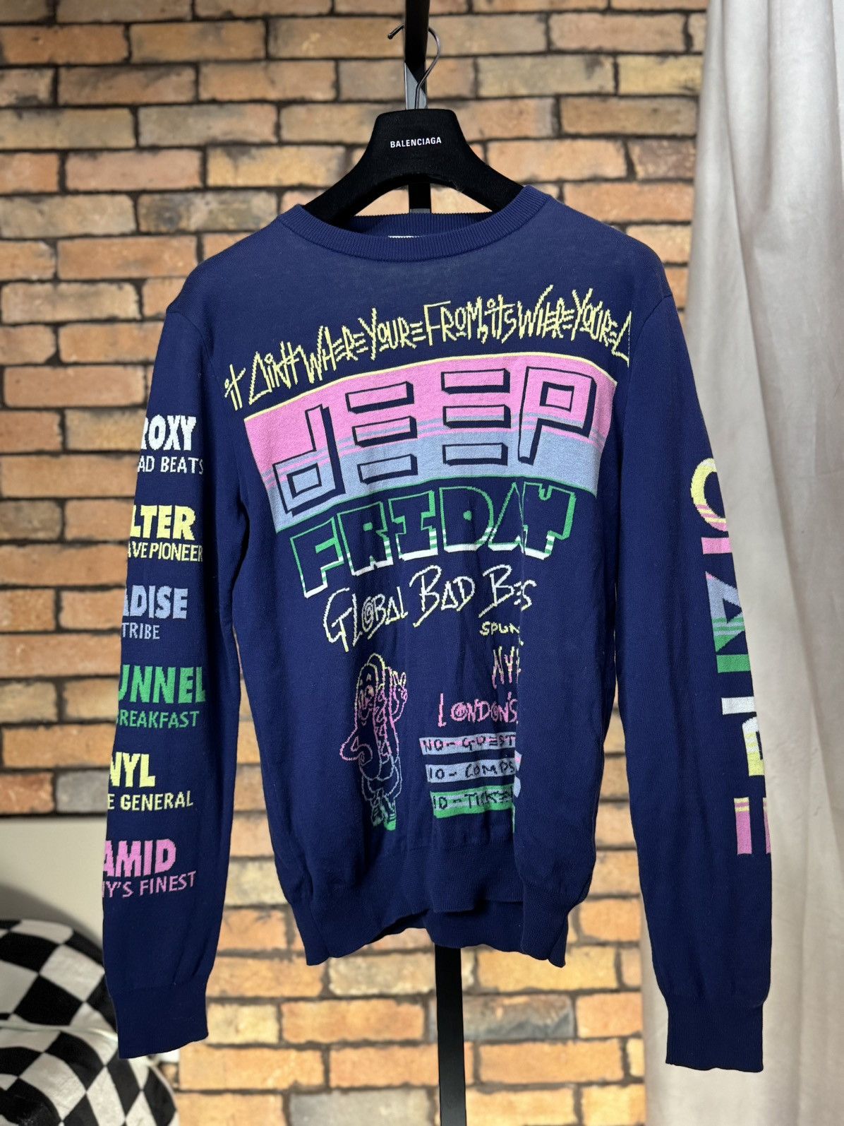 Kenzo $421 KNITWEAR SWEATER REGGAE GRAFFITI GRAPHIC FONTS NIGO Size US M / EU 48-50 / 2 - 1 Thumbnail