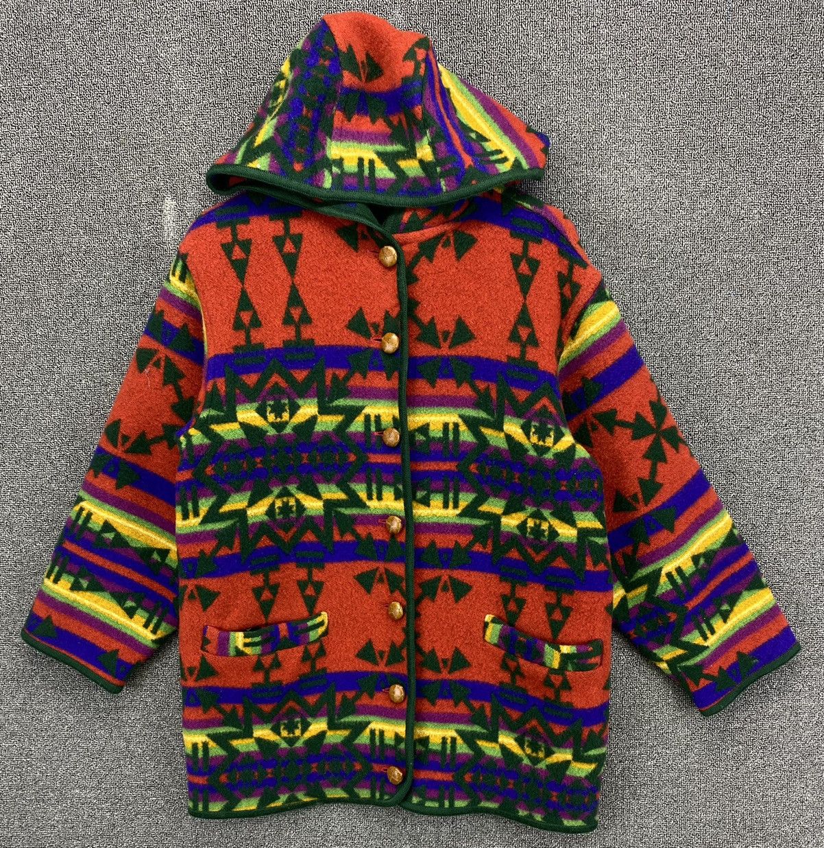 Vintage Vintage Japanese Navajo x Native Hoodie Wool Jacket Size US M / EU 48-50 / 2 - 1 Thumbnail