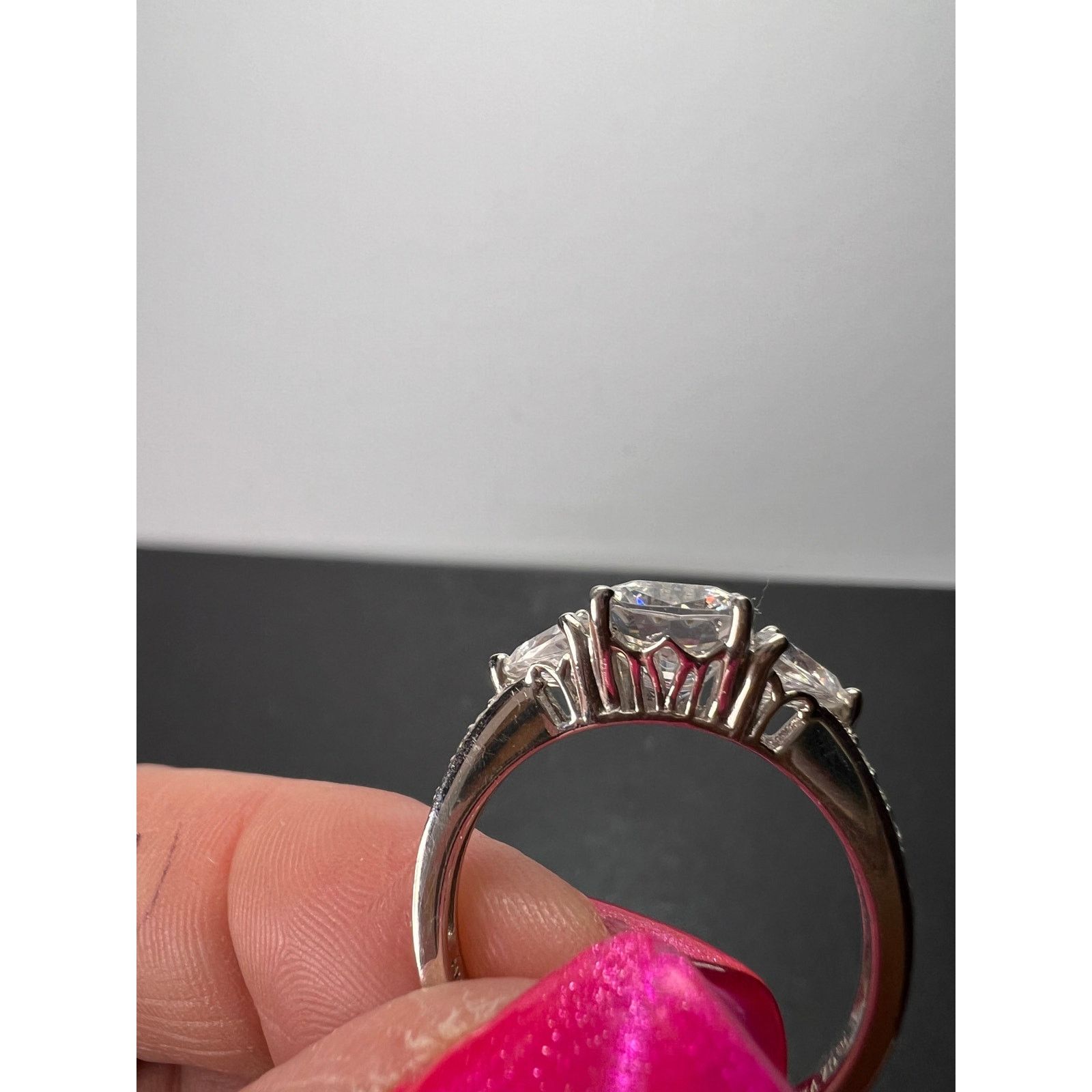 Other Cubic zirconia platinum over sterling silver ring size 9 Size ONE SIZE - 11 Thumbnail