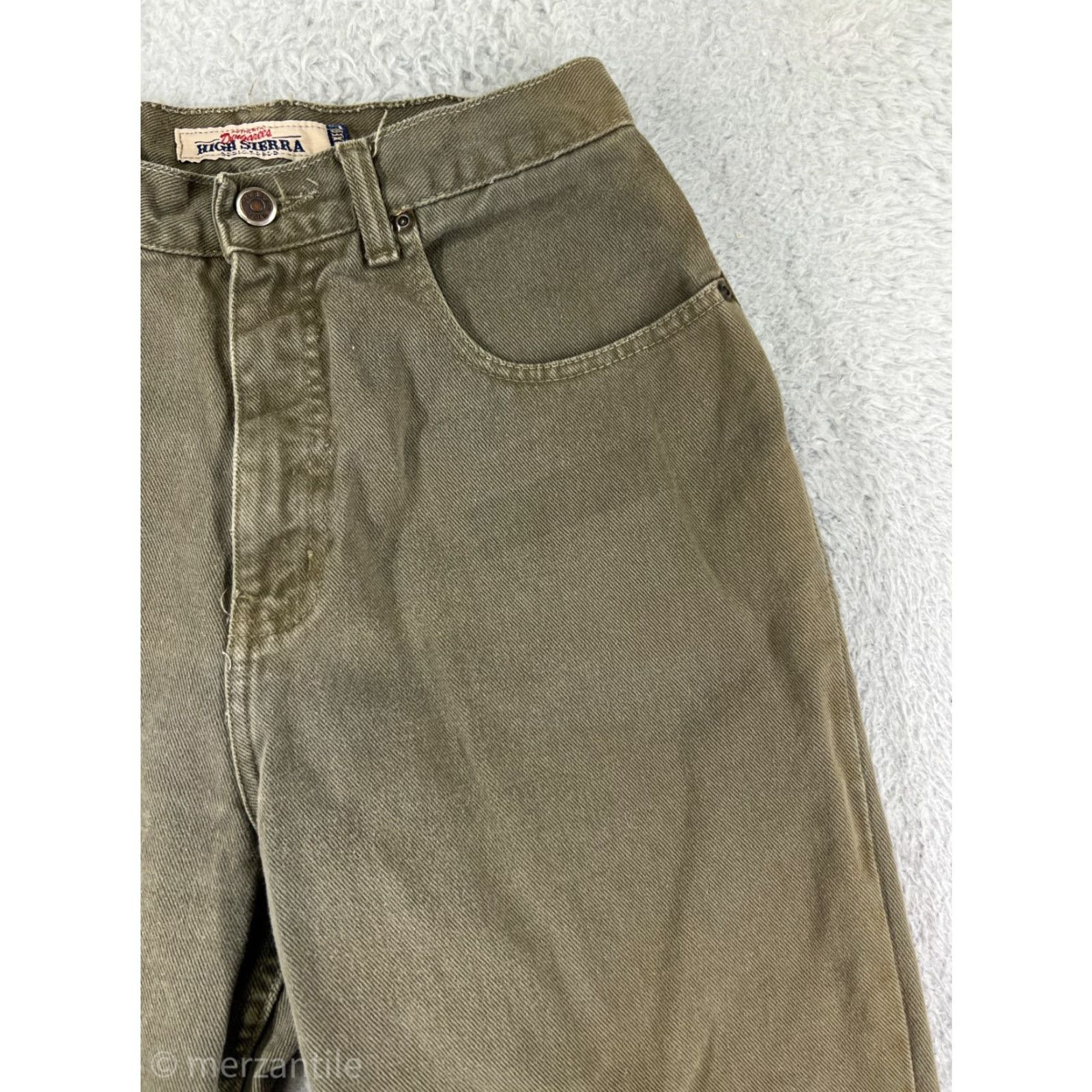 High Sierra VINTAGE High Sierra Jeans Womens 10 Green Denim High Rise Relaxed Tapered 100% Cotton Classic Menswear Size 32" / US 10 / IT 46 - 7 Thumbnail