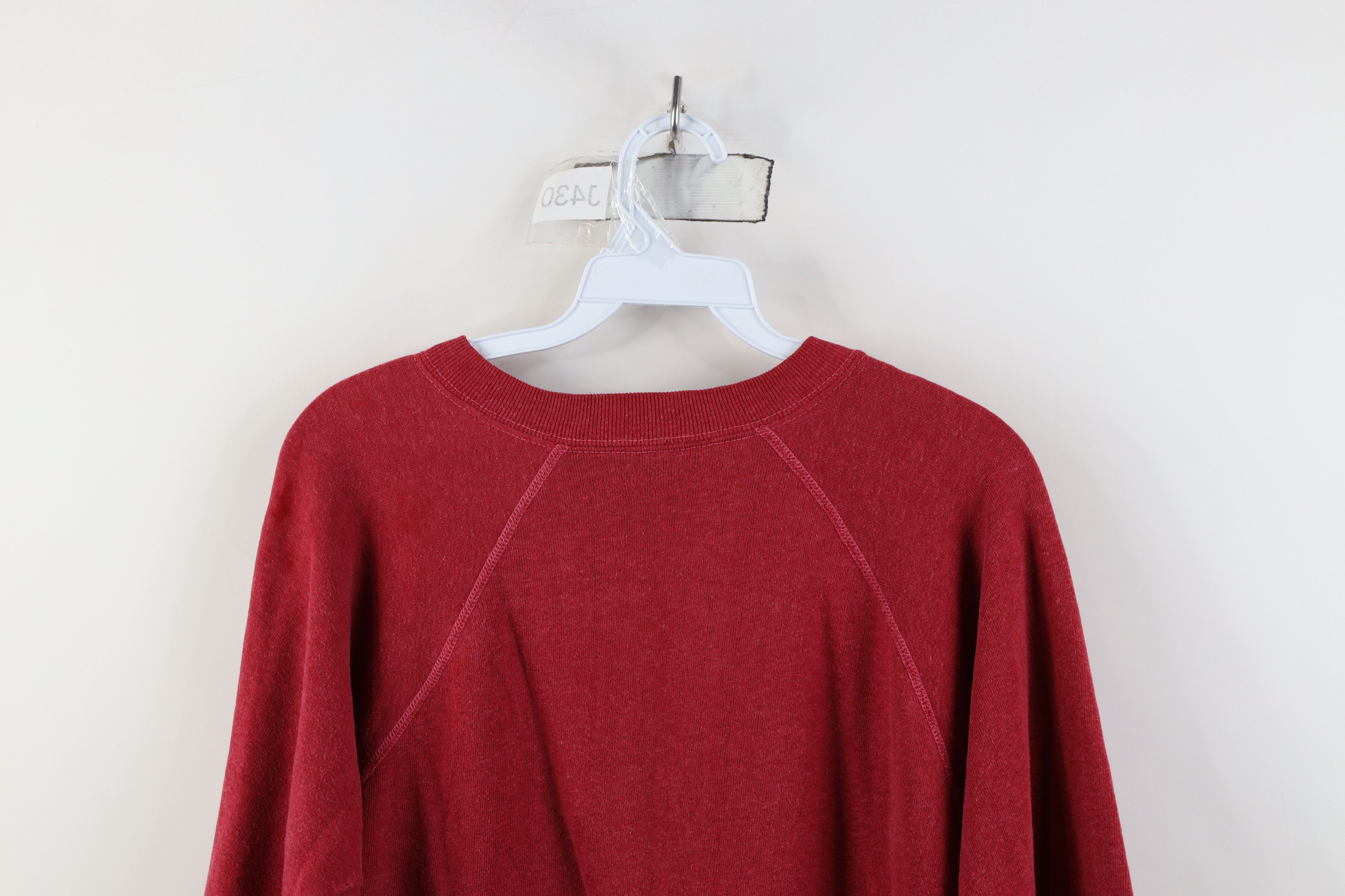 Vintage Vintage 70s Streetwear Raglan Crewneck Sweatshirt Red USA Size L / US 10 / IT 46 - 10 Thumbnail