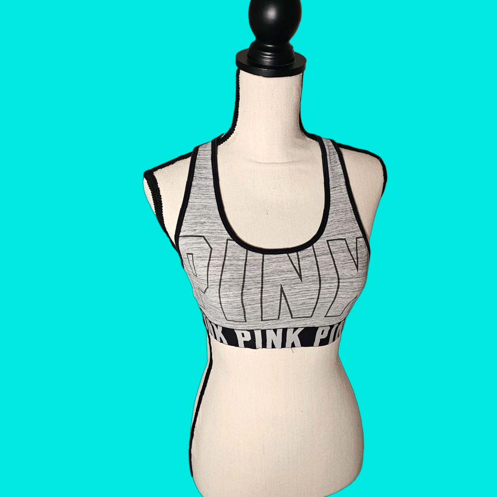 Victoria's Secret Victoria’s Secret PINK Ultimate Black & Gray Wireles Sports Bra Racerback M Size ONE SIZE - 1 Thumbnail