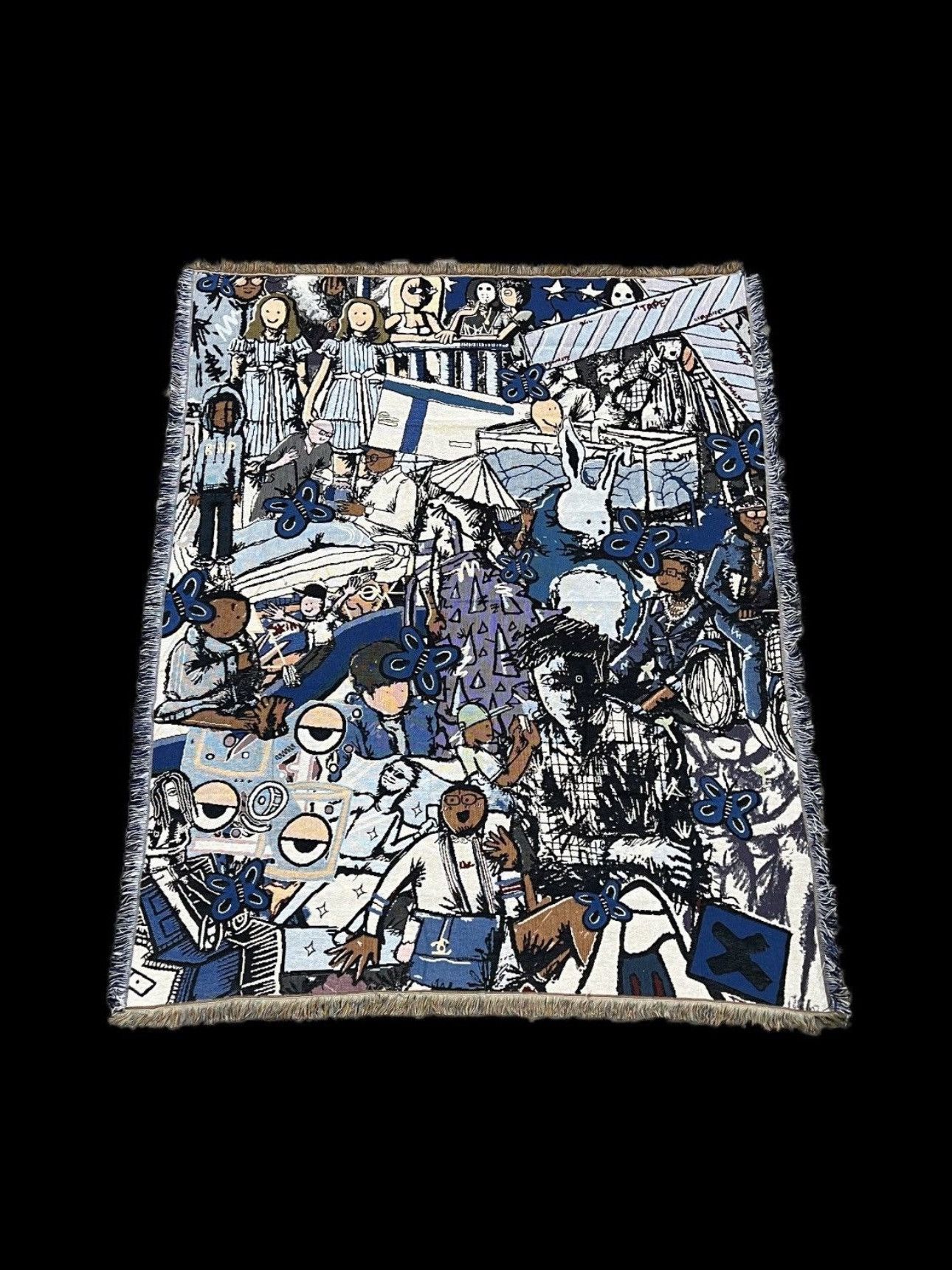 Kodone Kodone All Over Blue Collage Blanket Size ONE SIZE - 1 Thumbnail