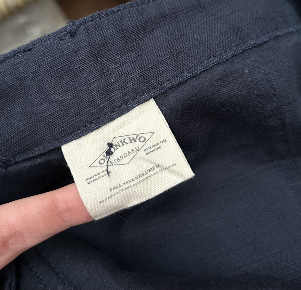 Japanese Brand Okonkwo Mfg Navy Blue Fatigue Pants Loos Fit Size US 37 - 8 Thumbnail
