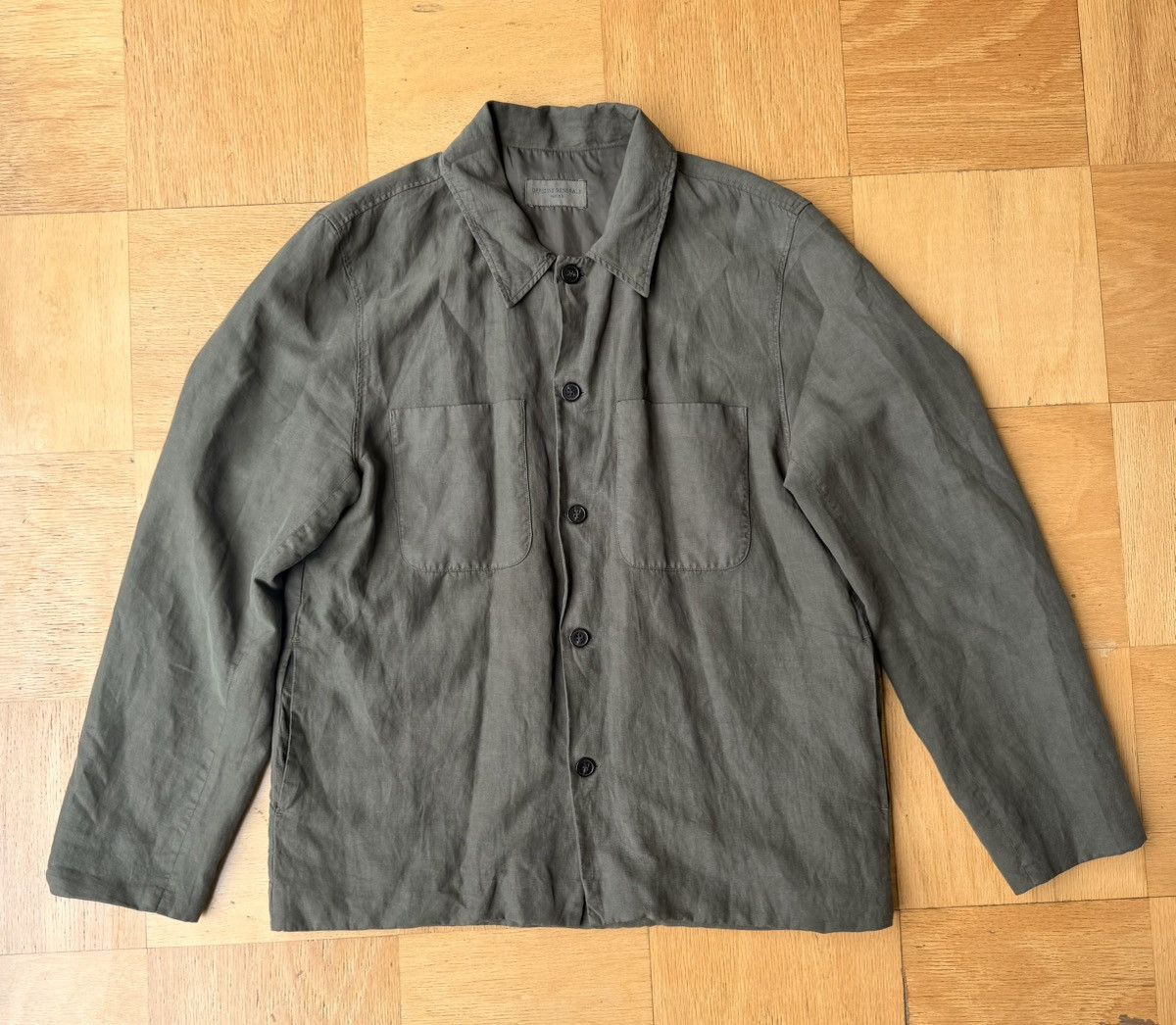 Officine Generale Officine Générale Harrison Linen Cotton Overshirt - Green Size US M / EU 48-50 / 2 - 1 Thumbnail