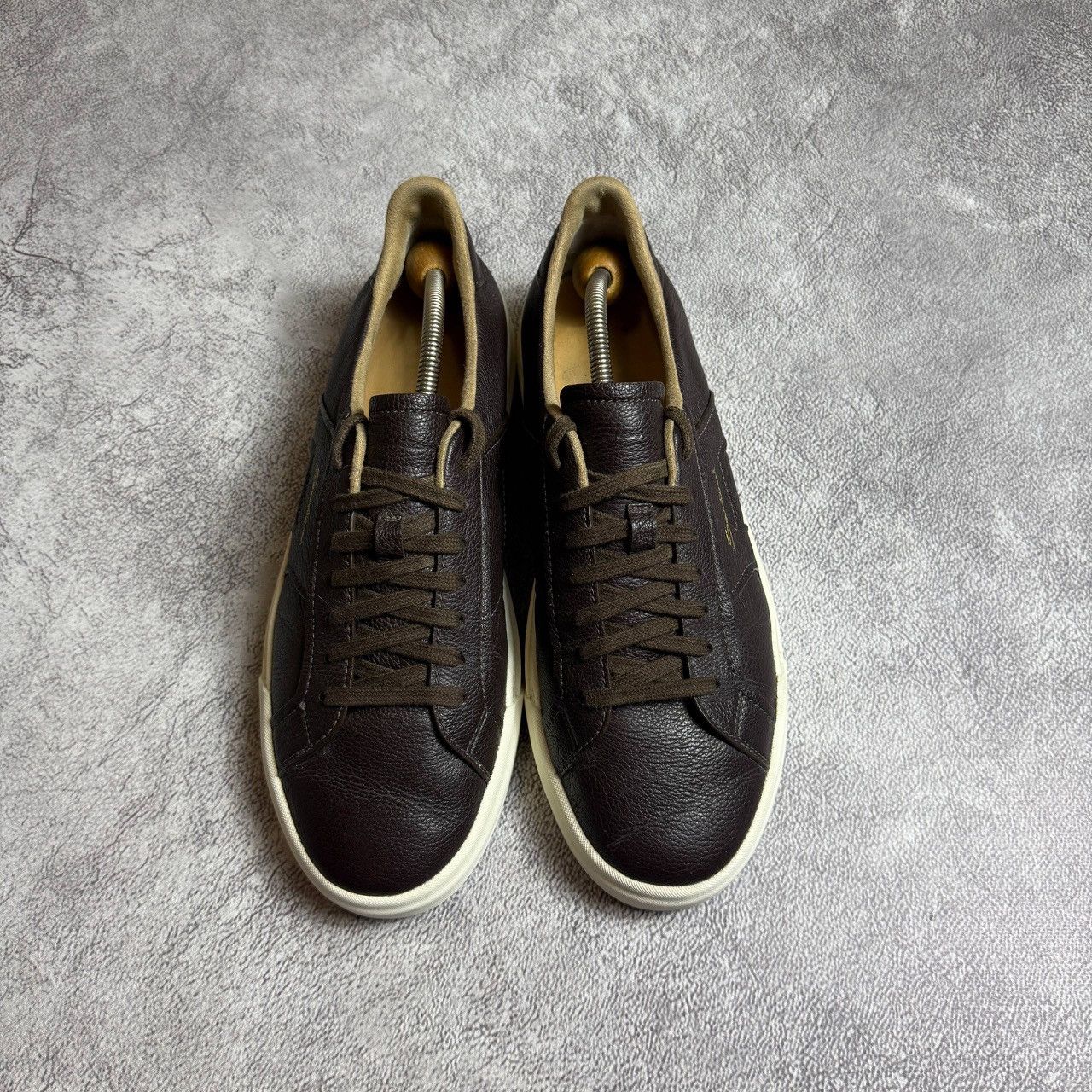 Santoni Santoni Double Bucker Dark Brown Tumbled Sneakers Men’s Size US 9.5 / EU 42-43 - 3 Thumbnail