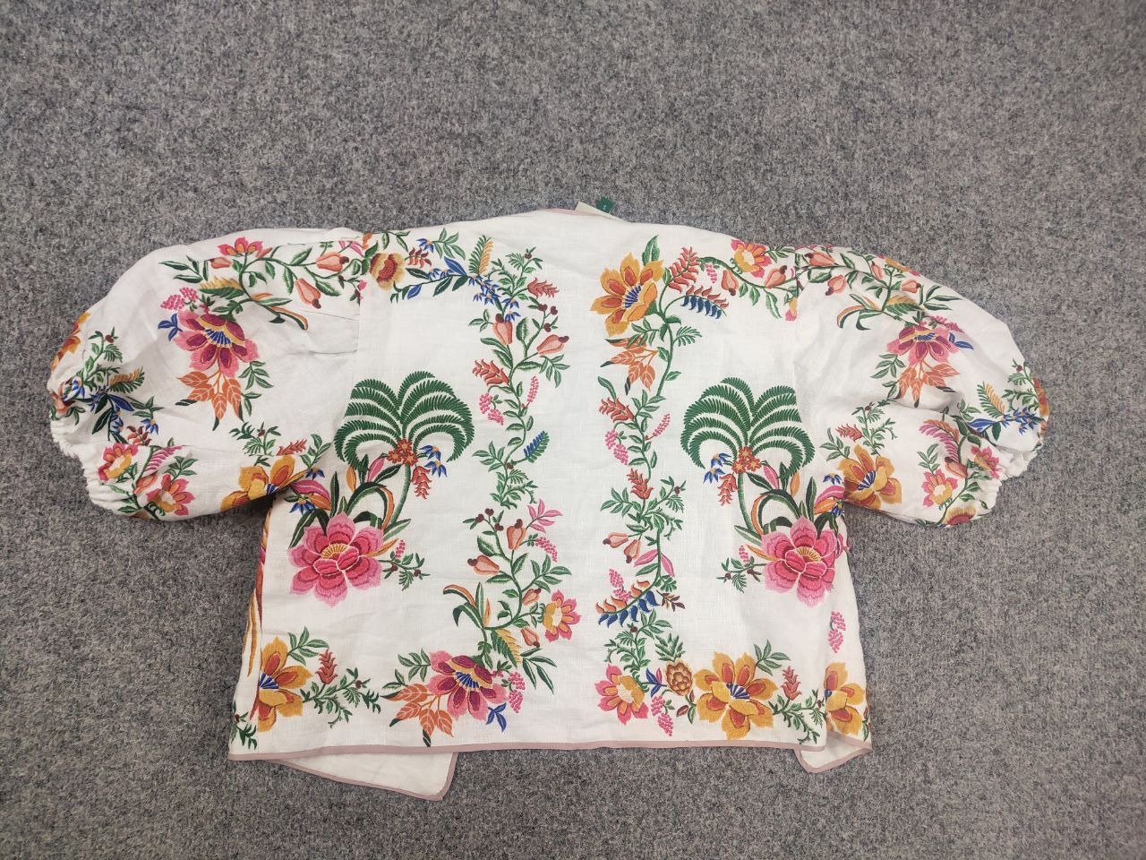 Farm Rio Farm Rio Delicate Forest Scarves Short Linen Blouse Sleeve Size S / US 4 / IT 40 - 11 Thumbnail