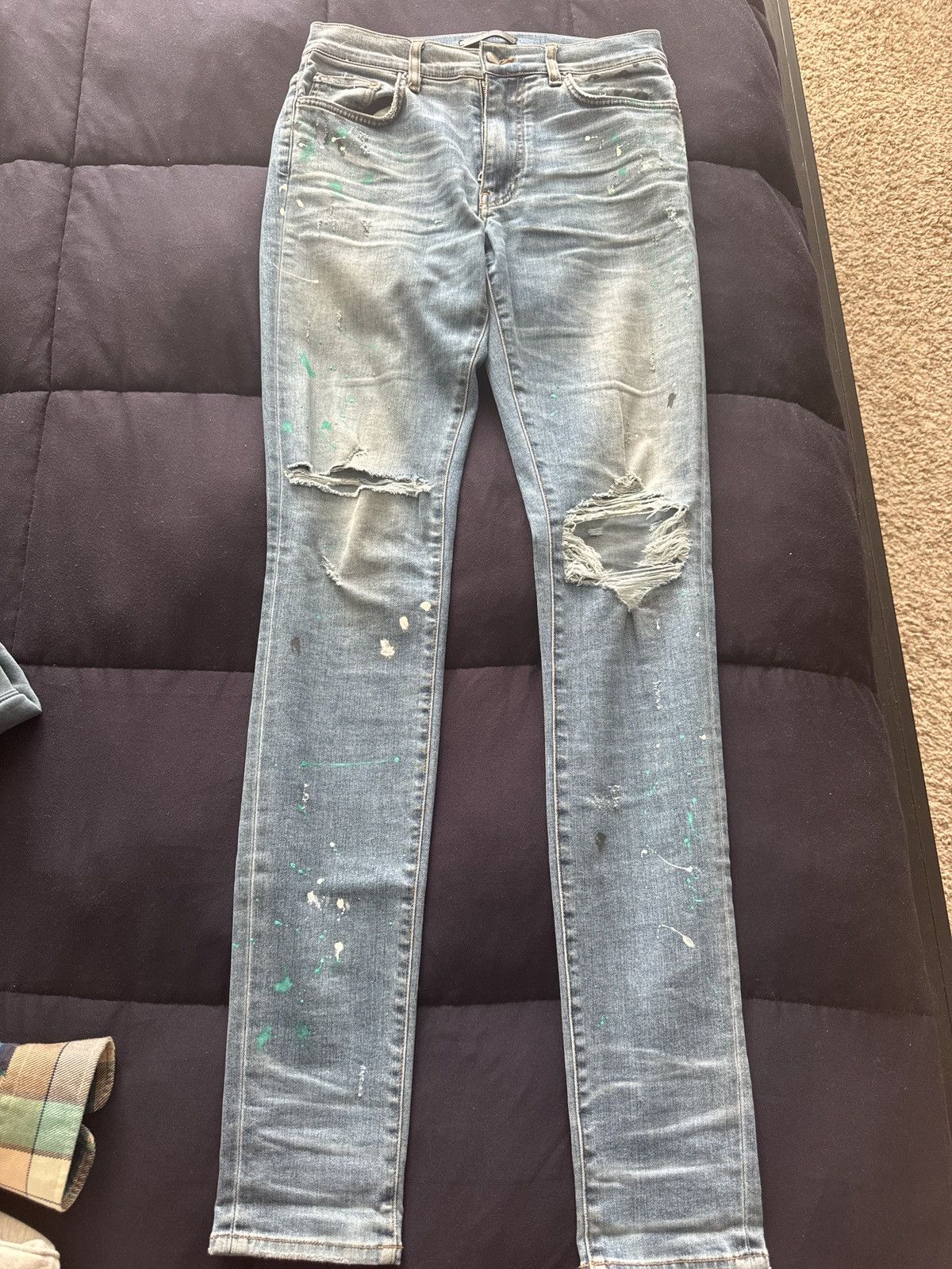 Amiri AMIRI Denim Size 31 Teal Distressing Size US 31 - 1 Thumbnail