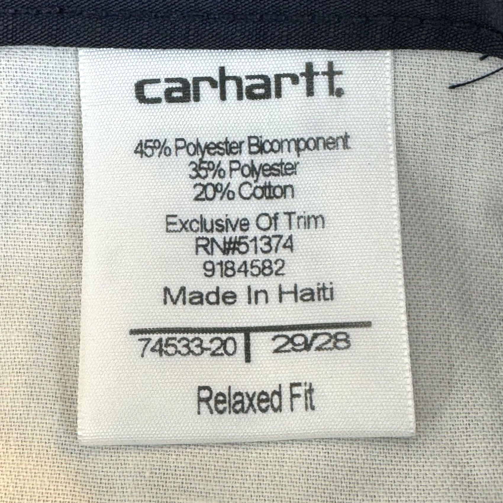 Carhartt Carhartt Pants Mens 29x28 Relaxed Fit Ripstop Cargo 2 Pair Navy Zip Pocket Workwear Cargo Pocket Logo Front Flat Front Size US 29 - 7 Thumbnail