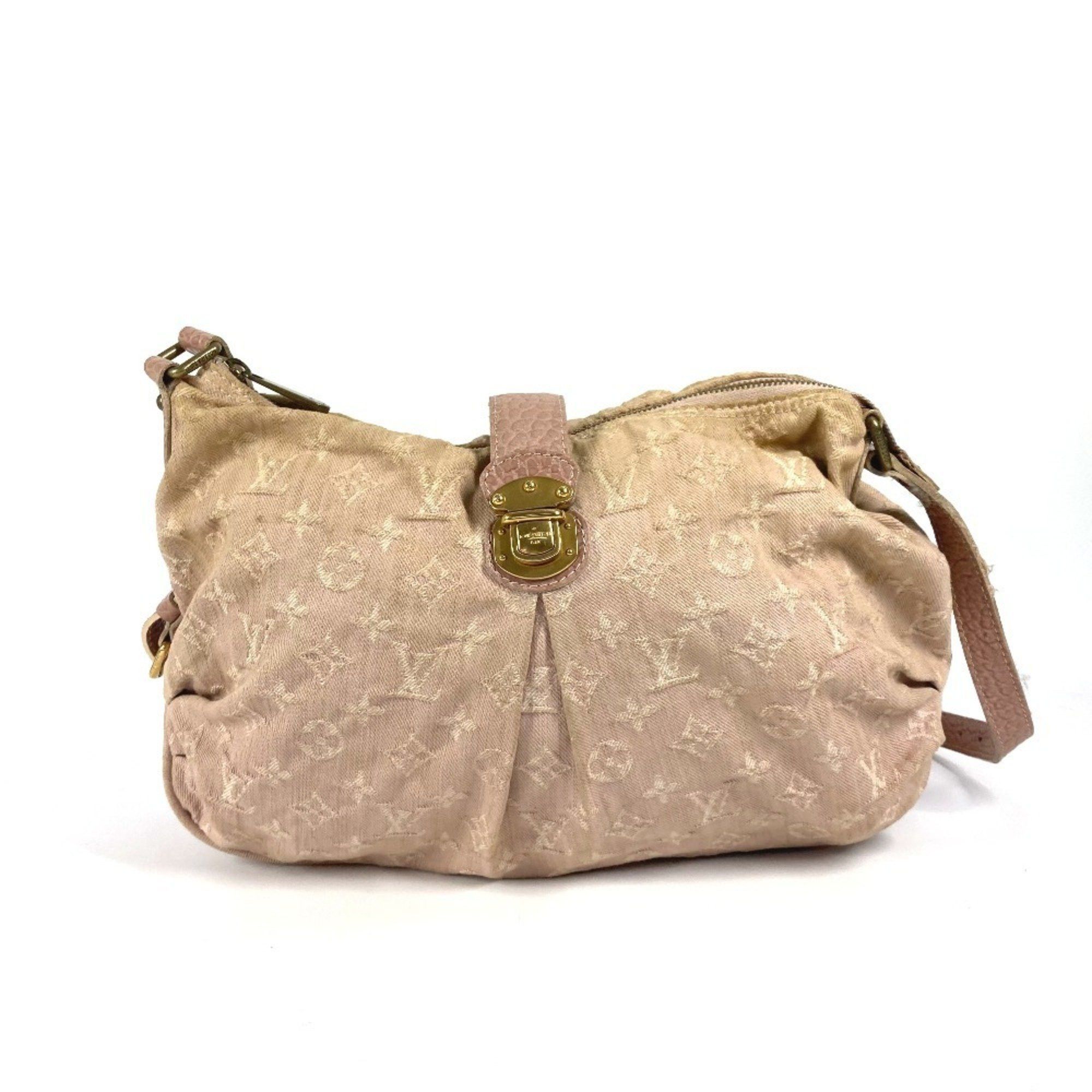 Louis Vuitton M95833 Monogram Denim Slightly Bag Crossbody Shoulder Canvas Women's Pink