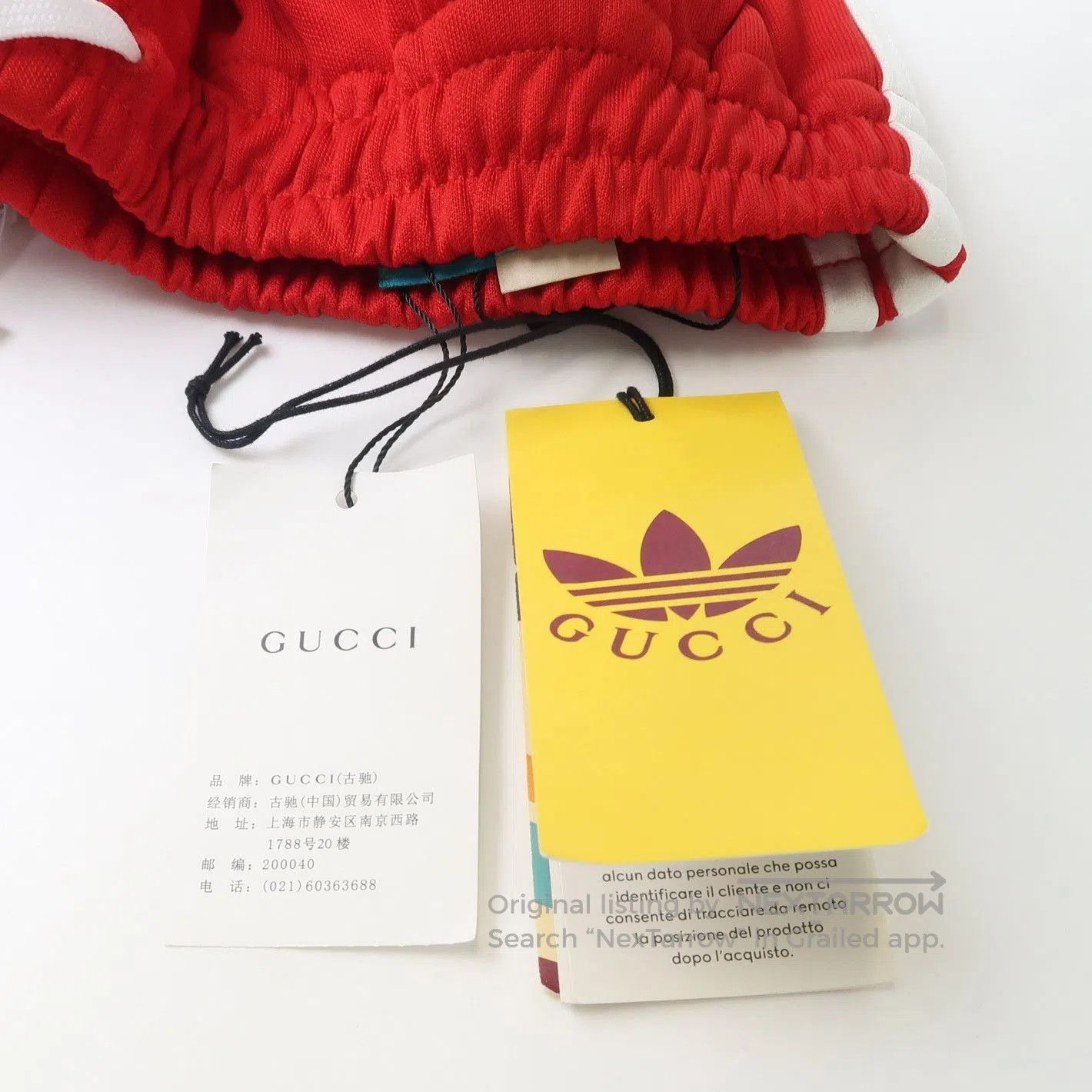 Gucci Gucci x adidas Red Cotton Logo Stripe Pants XL. Size 30" / US 8 / IT 44 - 2 Thumbnail