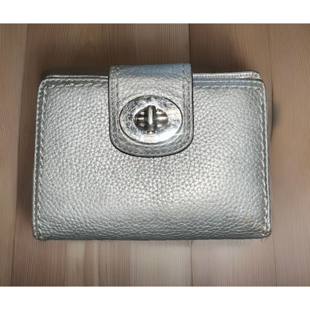 Coach Coach Leather Crossbody Pebbled Metallic Silver Penelope J11 Size ONE SIZE - 6 Thumbnail