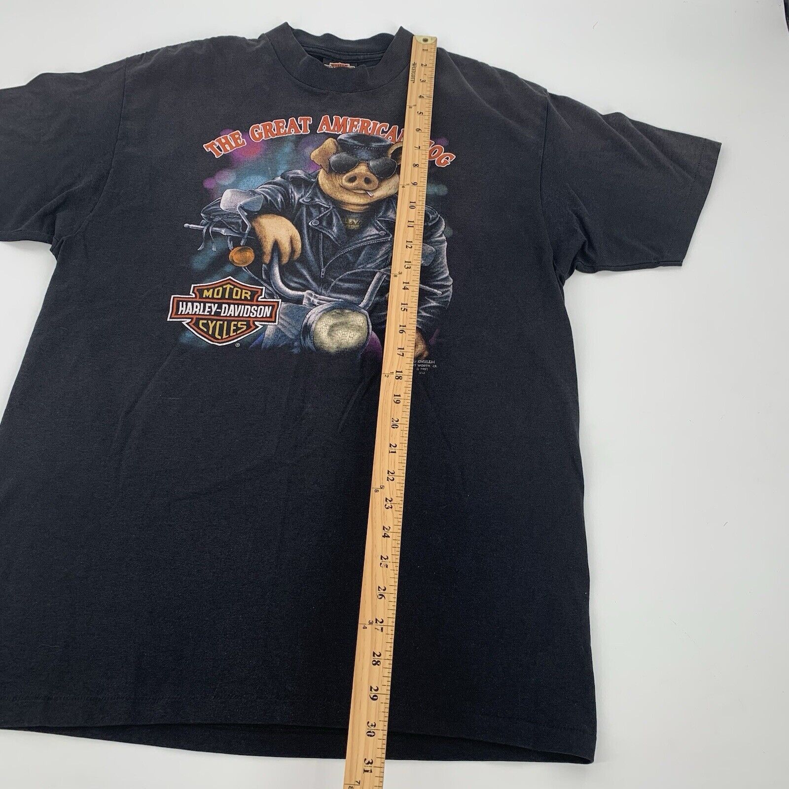 Harley Davidson × Vintage Vintage 1991 Harley Davidson Great American Hog 3D Emblem Size US XL / EU 56 / 4 - 9 Thumbnail