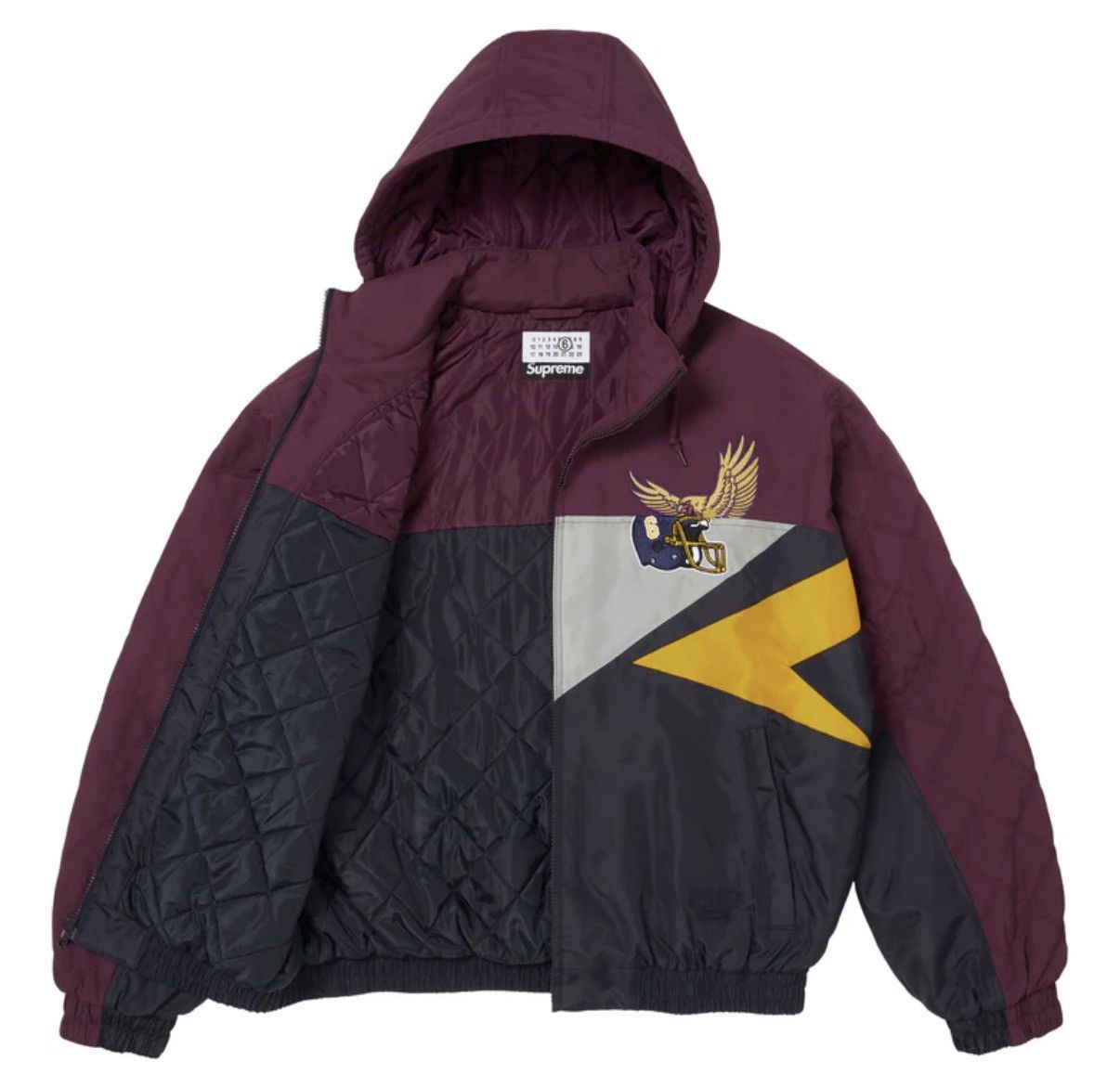 Maison Margiela × Supreme Supreme MM6 split stadium jacket burgundy Size US L / EU 52-54 / 3 - 2 Thumbnail