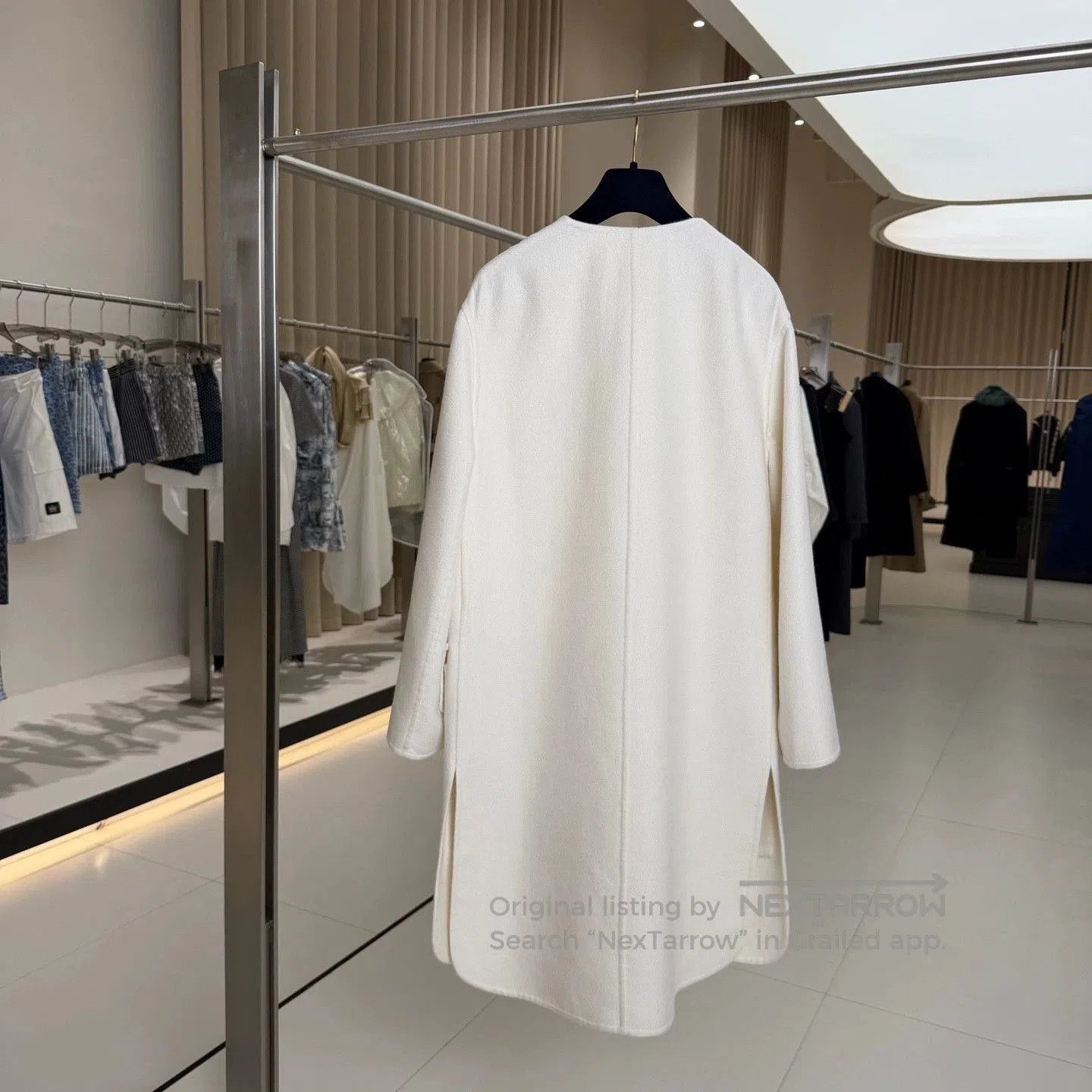 Hermes Hermes White Cashmere Mid-Length Coat. Size US S / EU 44-46 / 1 - 2 Thumbnail