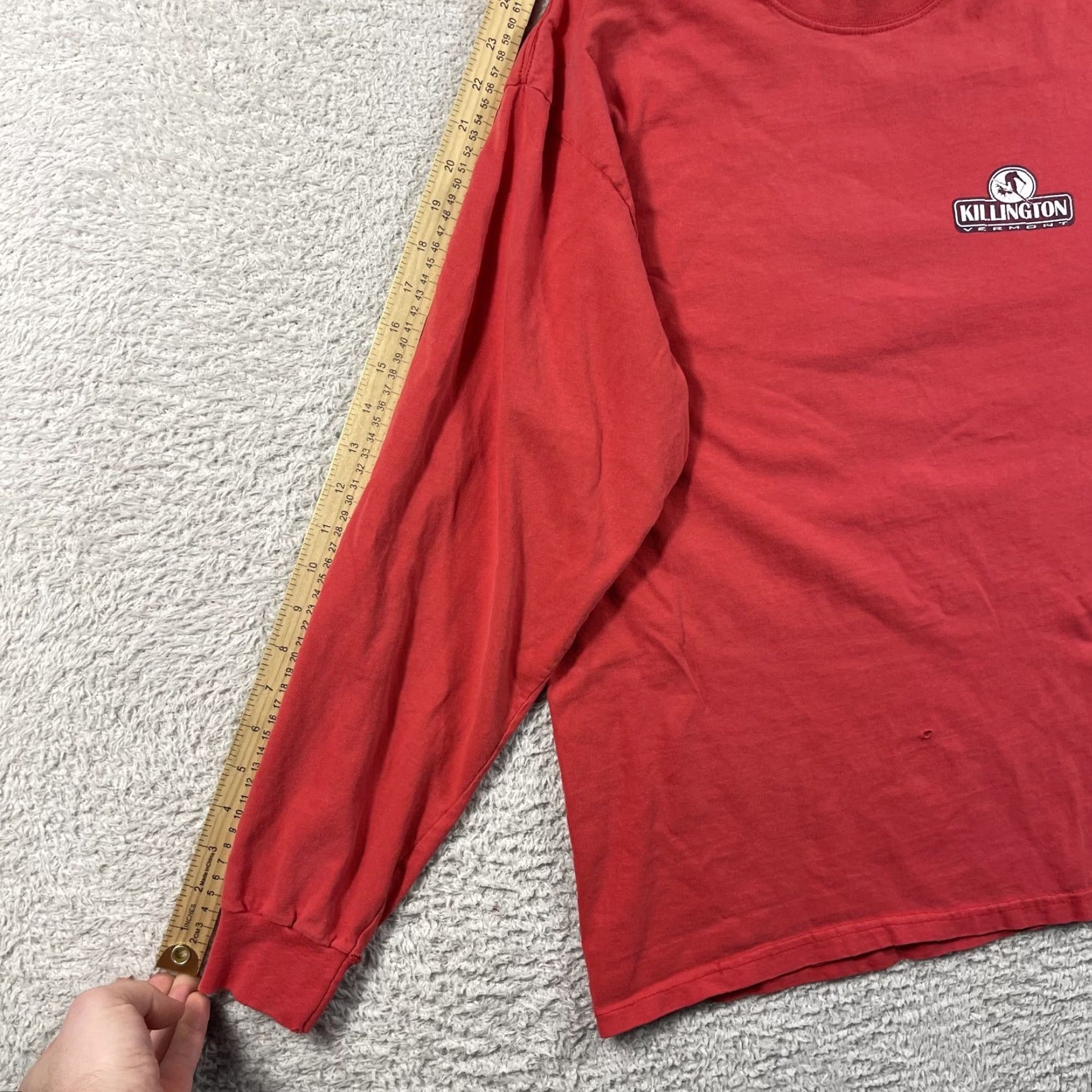 Hanes VINTAGE Hanes Beefy-T Killington Vermont Shirt Adult Large Red Long Sleeve 90s Ski Snowboard Mens Shirt Size US L / EU 52-54 / 3 - 7 Thumbnail