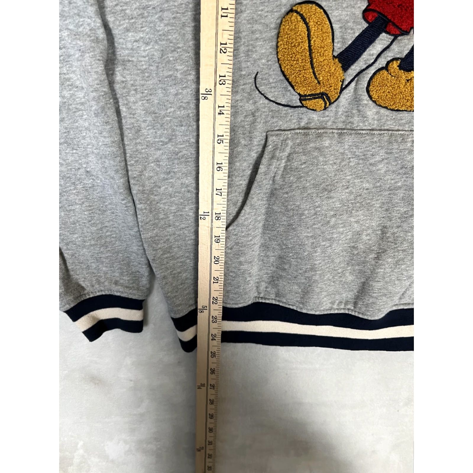 Disney Disney Hoodie Mickey Mouse Mens XS Gray Disneyland Embroidered Fleece Pullover Size US XS / EU 42 / 0 - 4 Thumbnail