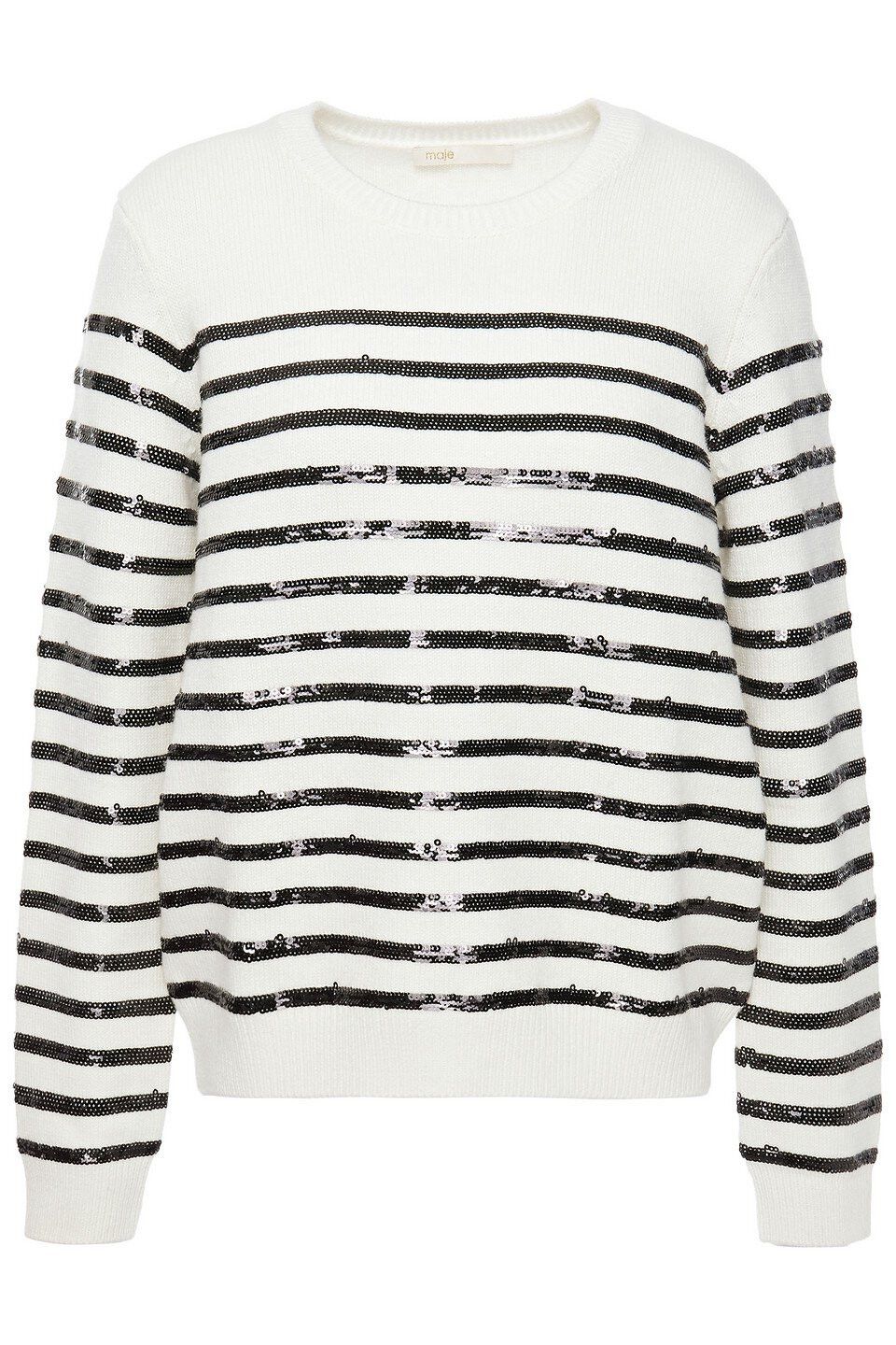 Maje Maje NWT Maje Mystrip Sequned Sweater Size S / US 4 / IT 40 - 1 Thumbnail