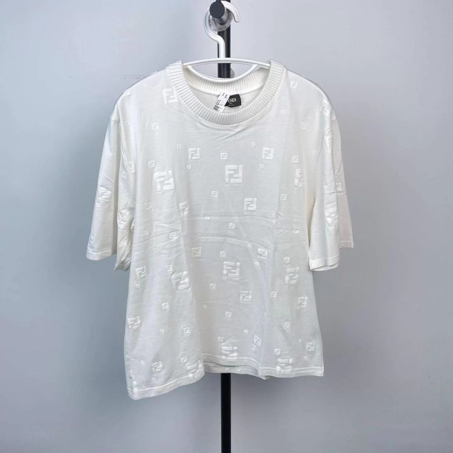 Fendi Fendi White Double F Embossed FF Print Oversized T-shirt M Size US M / EU 48-50 / 2 - 1 Thumbnail