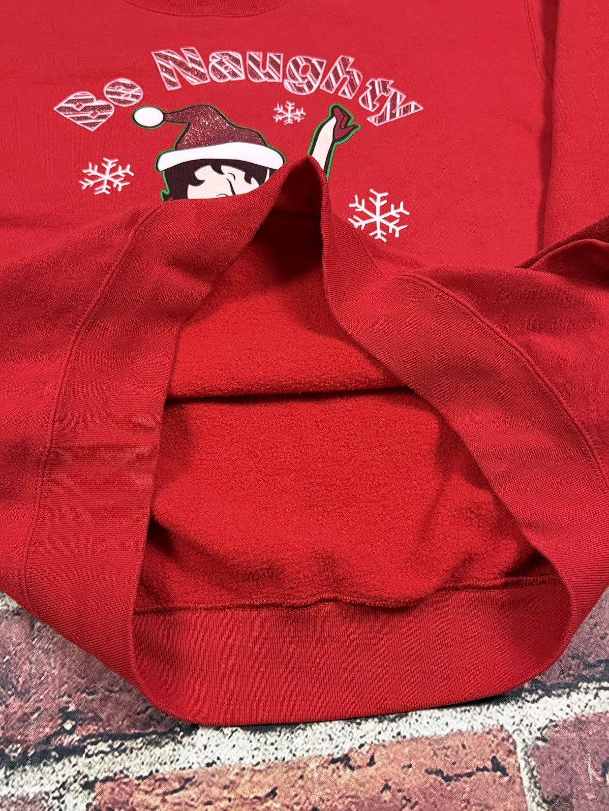 Vintage Vintage Betty Boop Be Naughty Sweatshirt Christmas Fleece Size US L / EU 52-54 / 3 - 6 Thumbnail