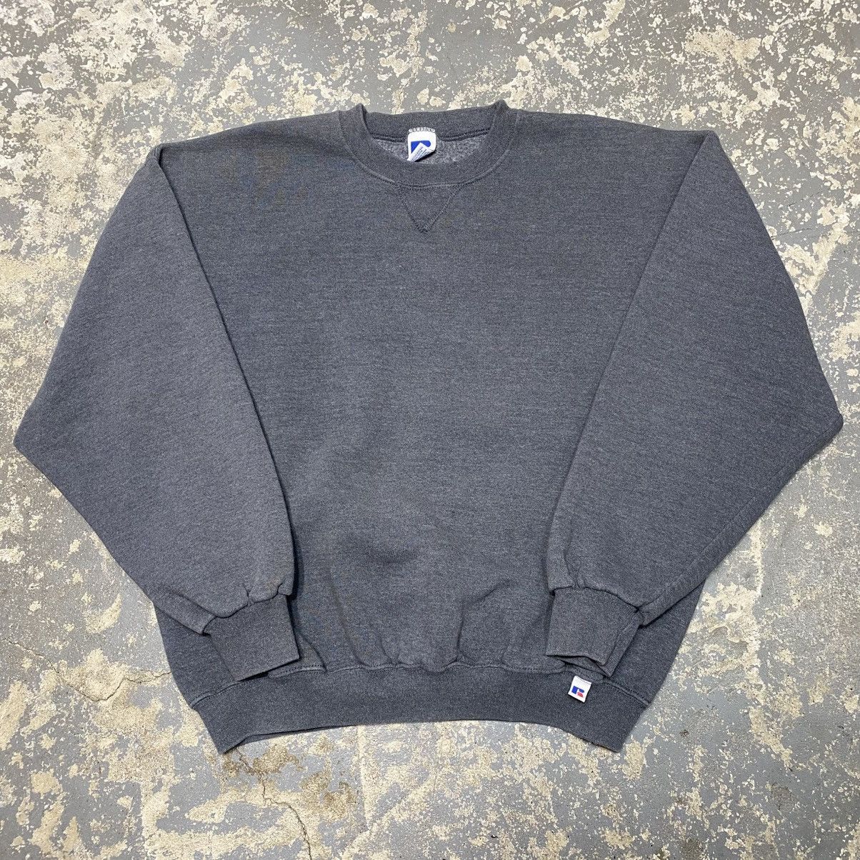 Russell Athletic × Vintage Vintage Russell Athletic Grey Blank Boxy Crewneck Hoodie Size US XL / EU 56 / 4 - 1 Thumbnail