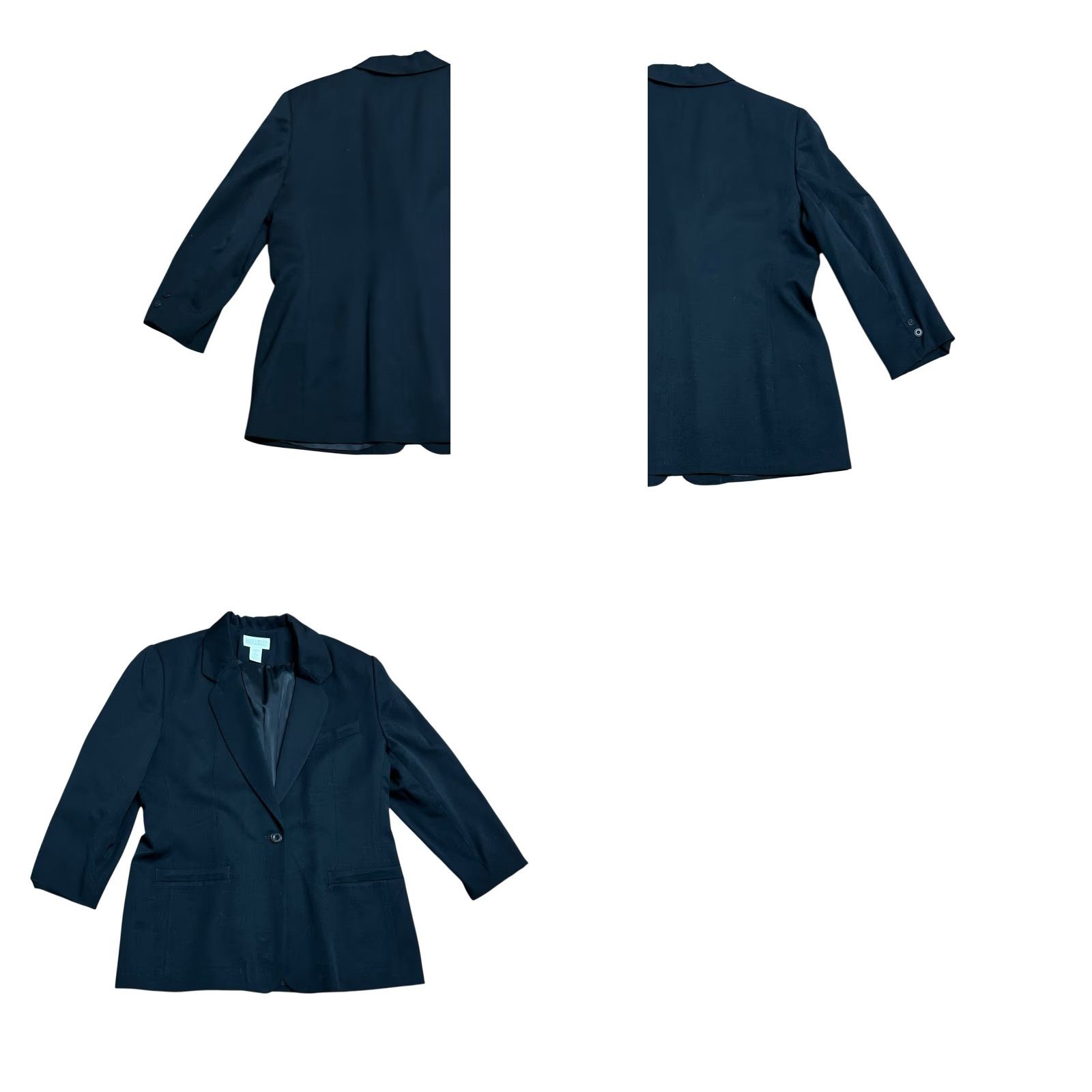 Lands' End VINTAGE Lands’End Direct Merchants Blazer Jacket Women Black 100% Wool Sz 16 USA Size XXL / US 16-18 / IT 52-54 - 9 Thumbnail