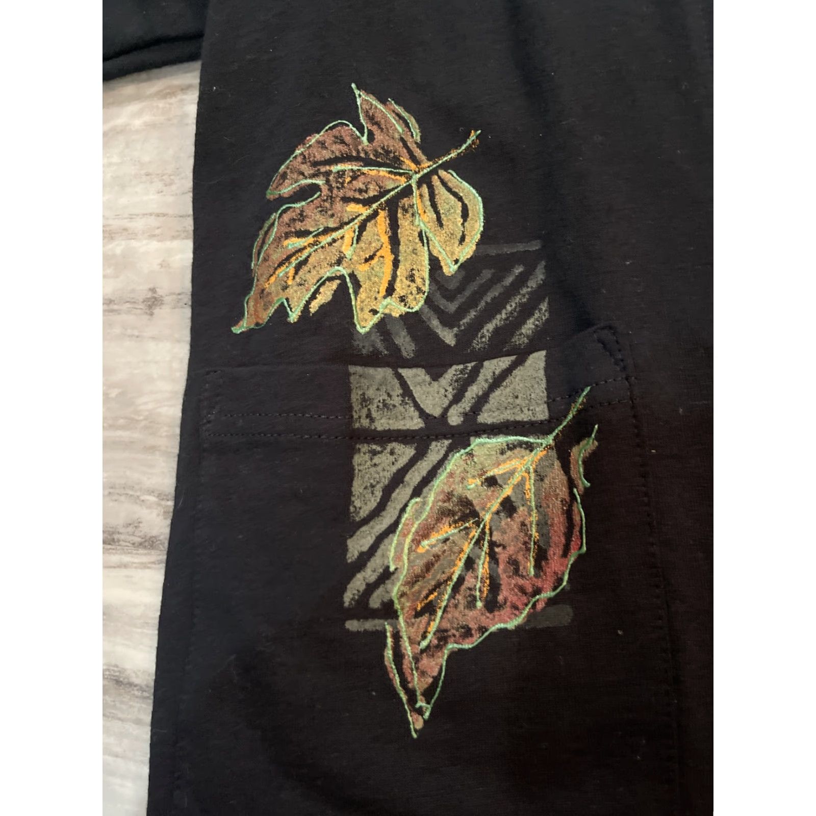 Vintage VINTAGE Design Limited Dress And Vest Womens Small 2 Piece Black Long Sleeve Fall Leaves Casual Workwear Size S / US 4 / IT 40 - 7 Thumbnail