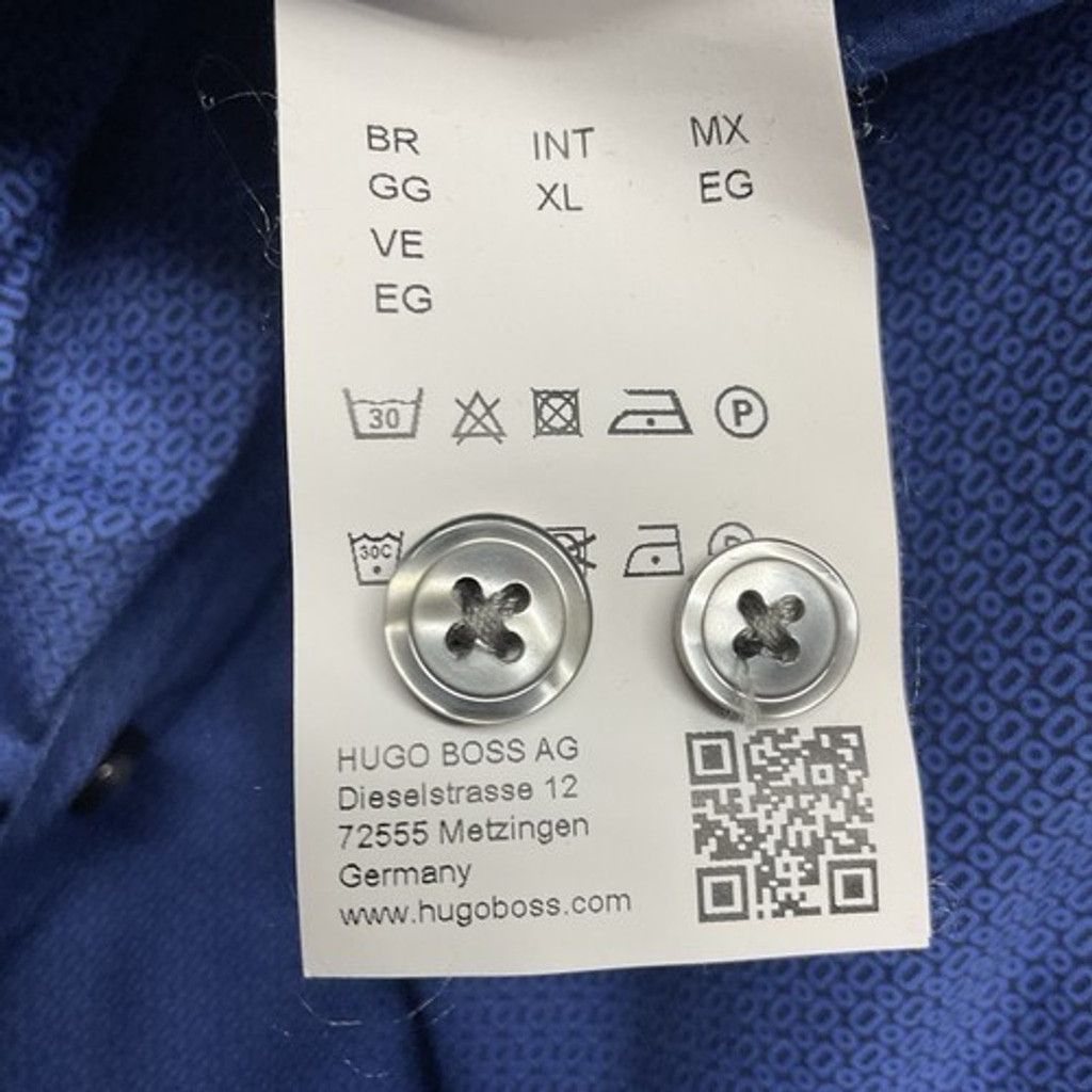 Hugo Boss Hugo Boss Slim Fit Stretch Mercedes Logo Button Shirt Men XL Size US XL / EU 56 / 4 - 9 Thumbnail