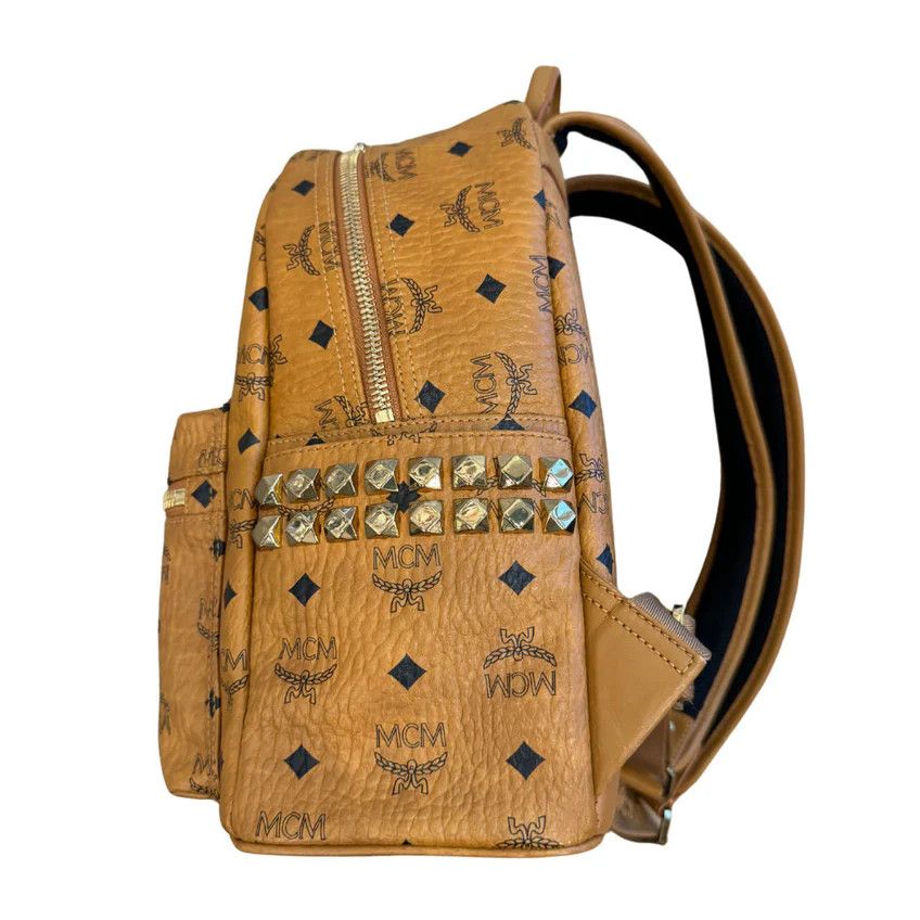 MCM MCM Medium Visetos Stark Backpack Cognac Brown Size ONE SIZE - 6 Thumbnail