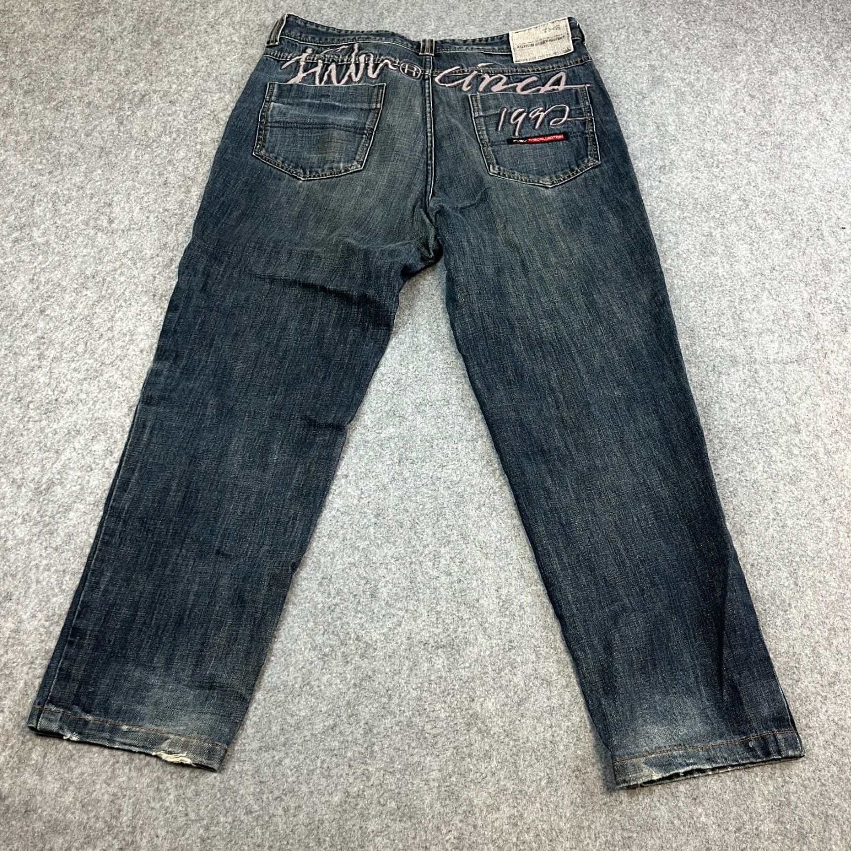 Fubu FUBU Jeans Regular Tapered 38 30 Dark Blue Denim 5-Pocket Hu Nike? Size US 38 / EU 54 - 2 Thumbnail