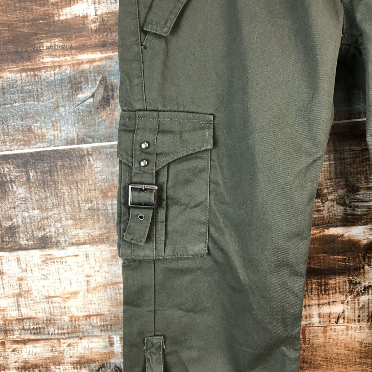 Japanese Brand DL Double Focus Green utility Cargo Multipocket Pants #A2544 Size US 29 - 9 Thumbnail