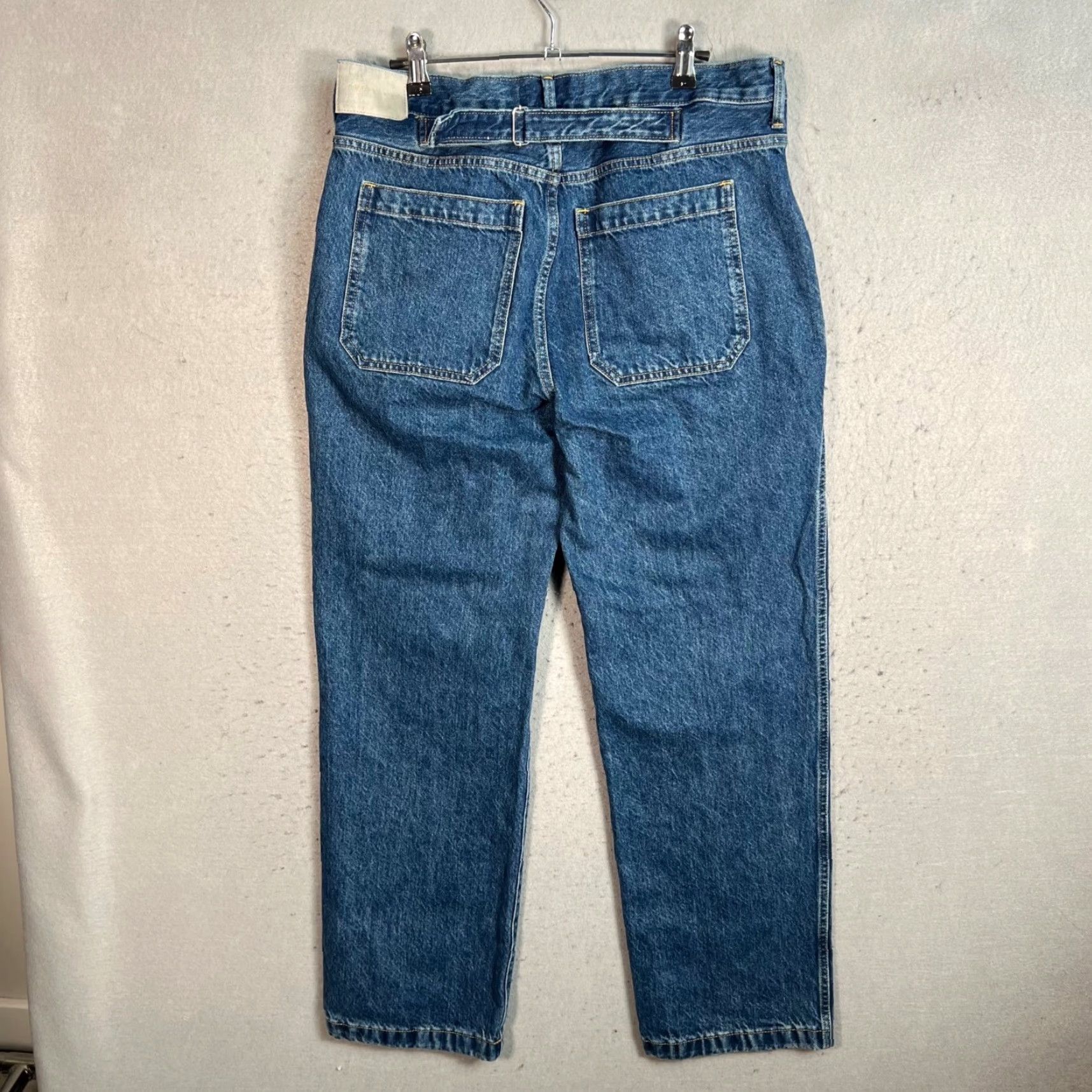 Everlane Everlane The Cinched Utility Jean High-Waist Tapered Fit Blue Denim Size 29 Womens Jeans 5-Pocket 30 Inseam 90s Theme Vintage No Size 30" / US 8 / IT 44 - 2 Thumbnail