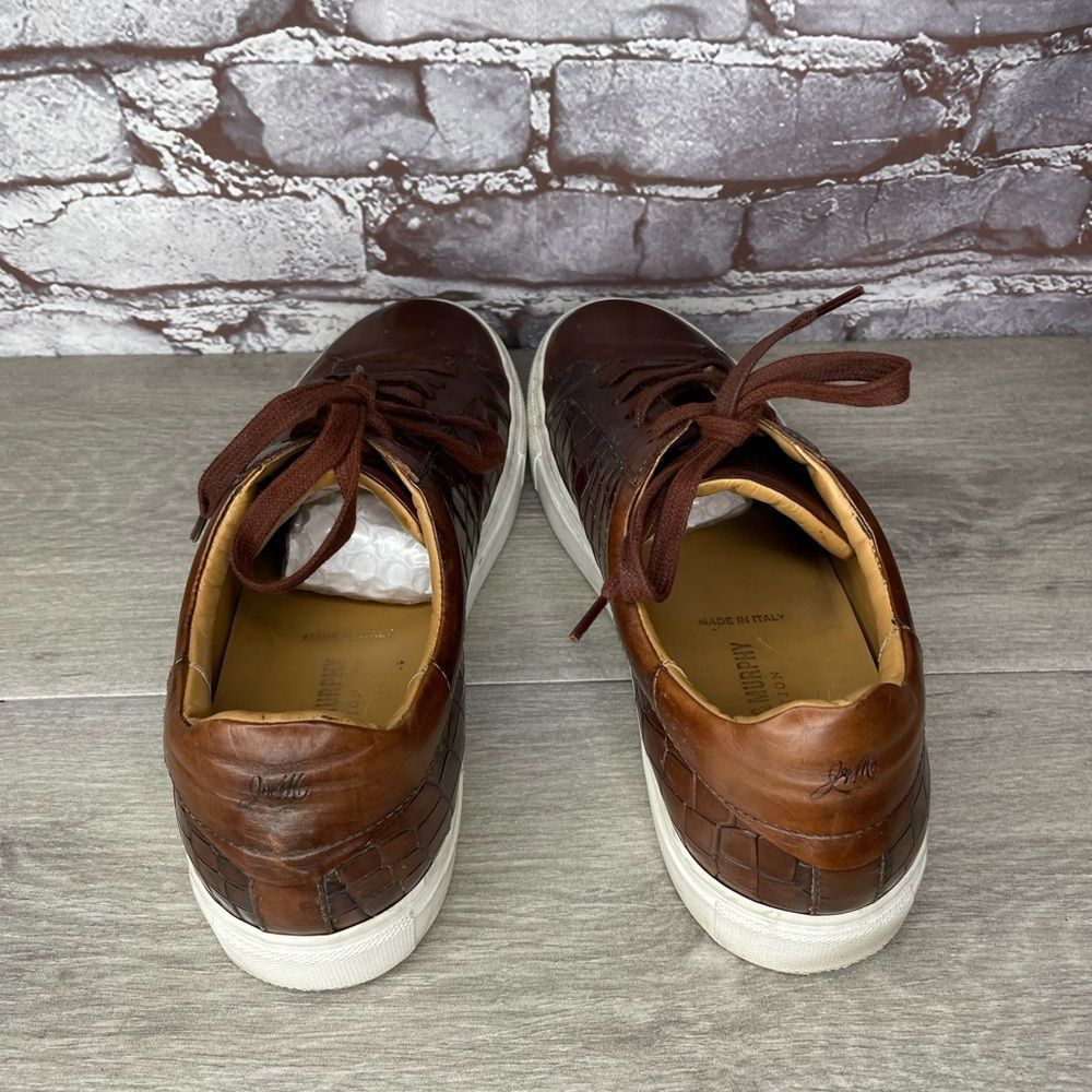 Johnston & Murphy Johnston & Murphy Jake Brown Leather Croc Embossed Lace Up L Size US 9 / EU 42 - 8 Thumbnail