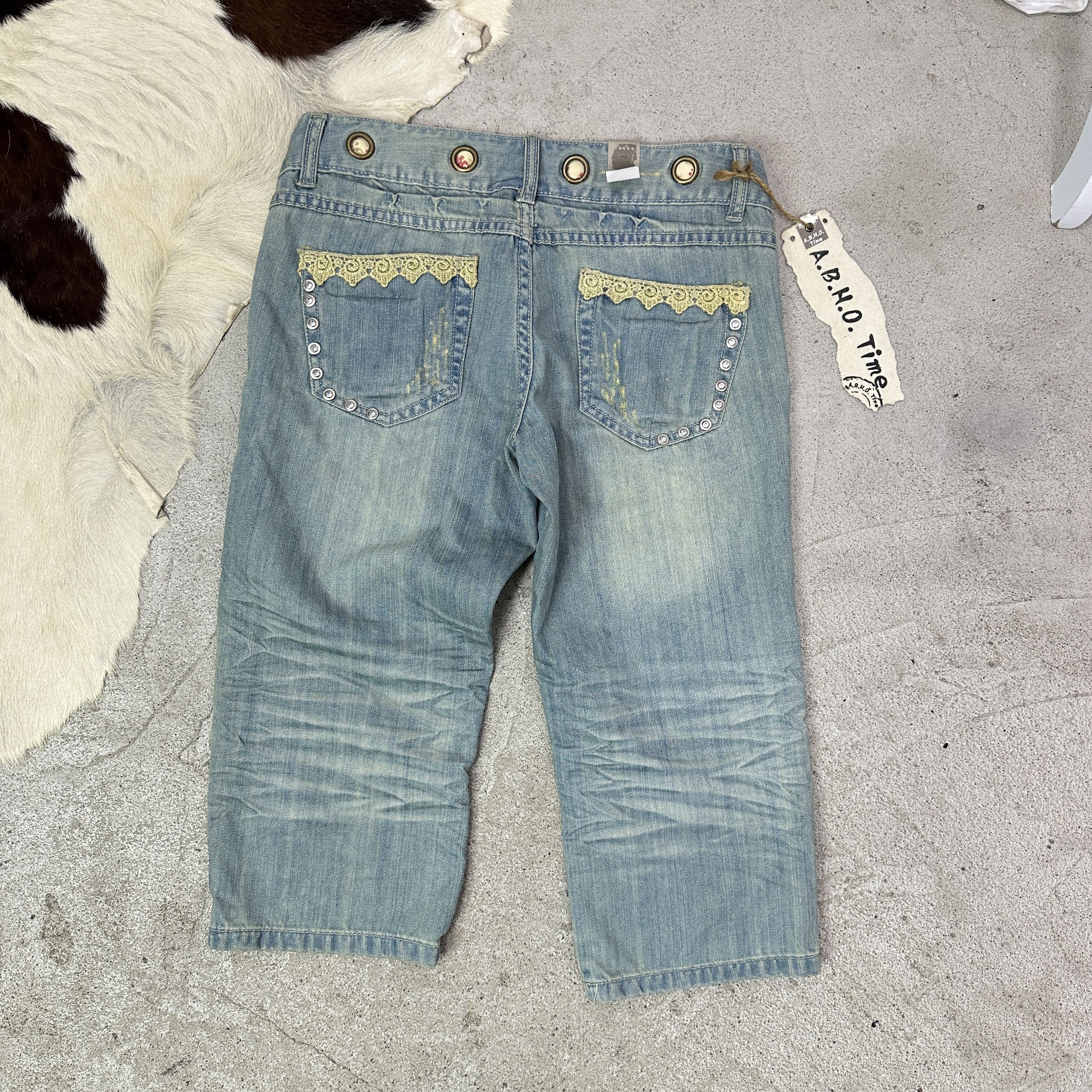 Vintage Vintage Capri Vintage Washed Eyelets Jeans Pants 00s Size 25" / US 0 / IT 36 - 4 Thumbnail