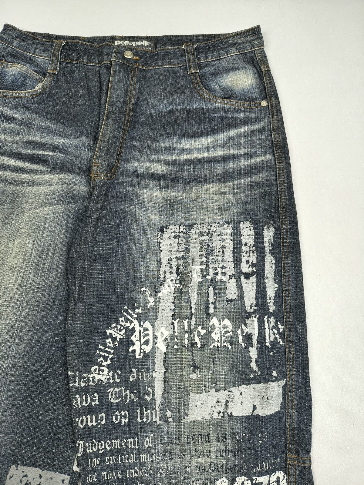 Pelle Pelle Pelle Pelle Crazy Graphic Y2K Baggy Jeans (066) Size US 36 / EU 52 - 6 Thumbnail