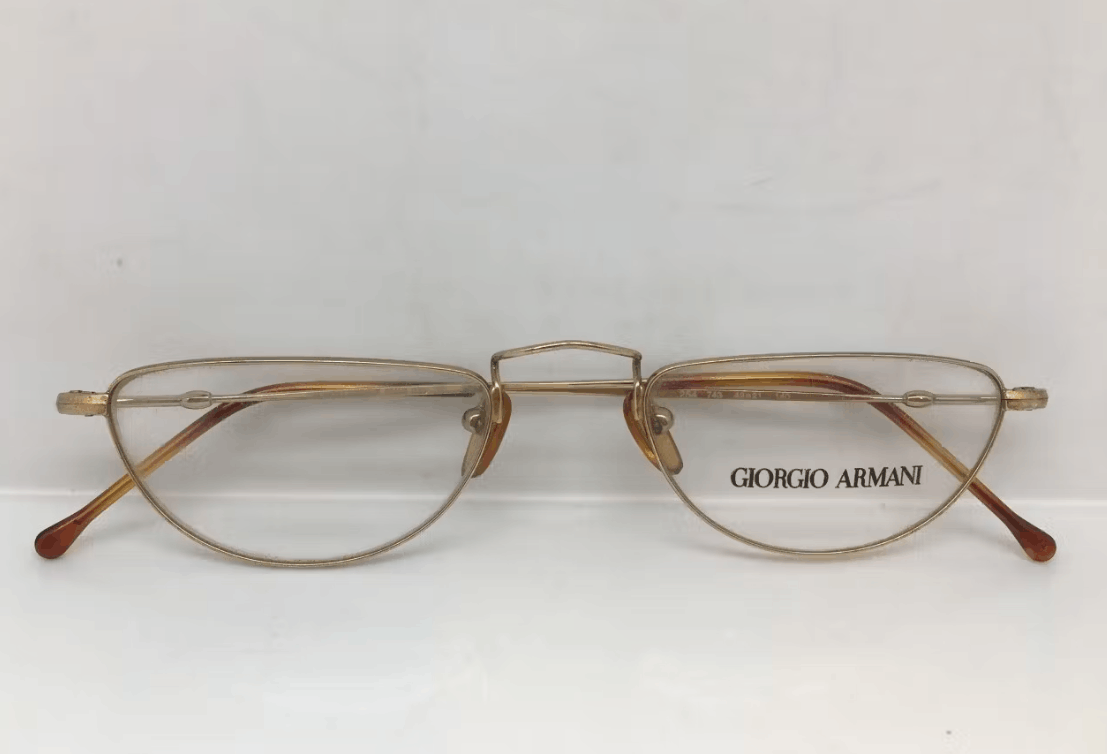 Giorgio Armani Vintage GIORGIO ARMANI 254 743 Gold Eyeglasses Frame Italy Size ONE SIZE - 7 Thumbnail