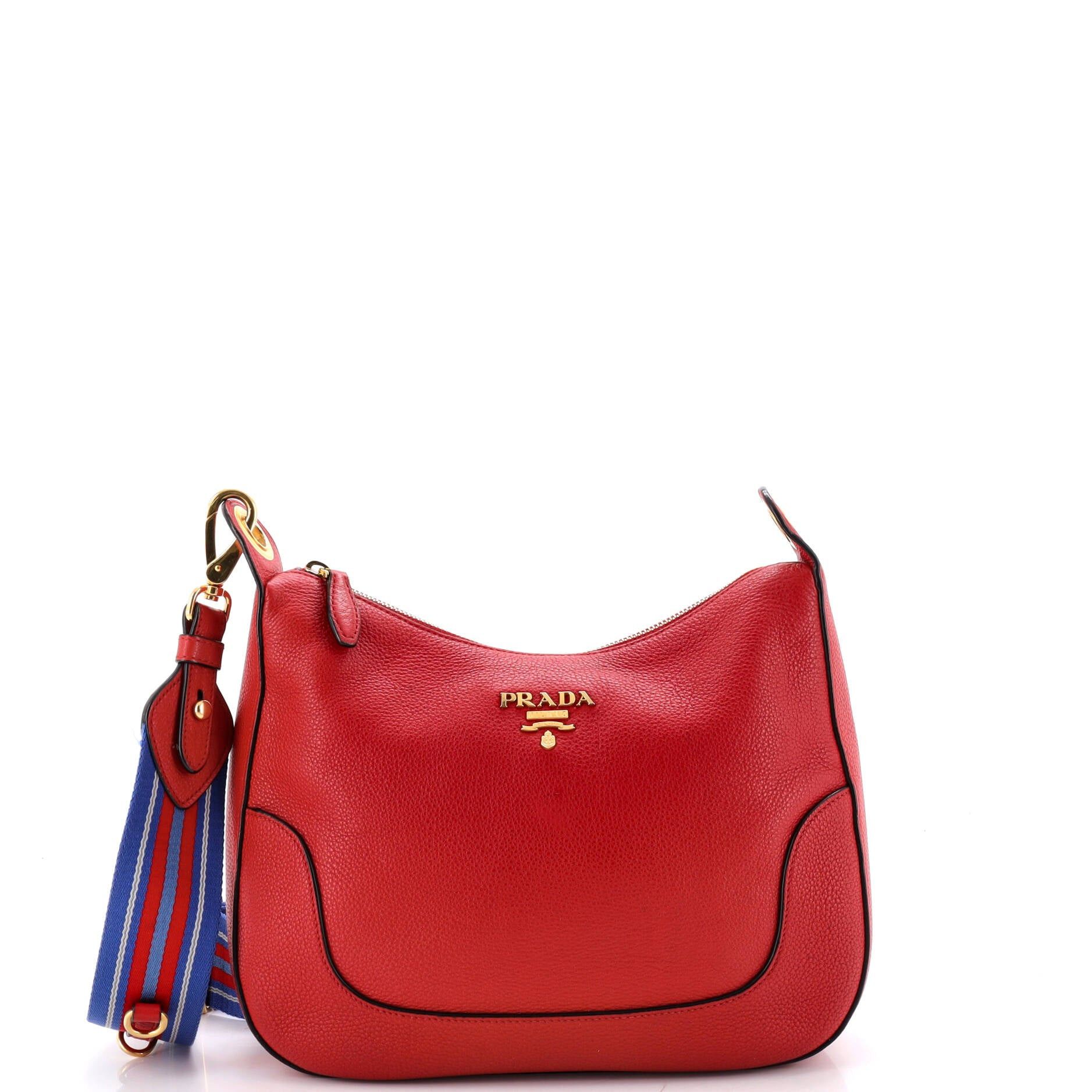 Prada Striped Strap Zip Hobo Size ONE SIZE - 1 Thumbnail