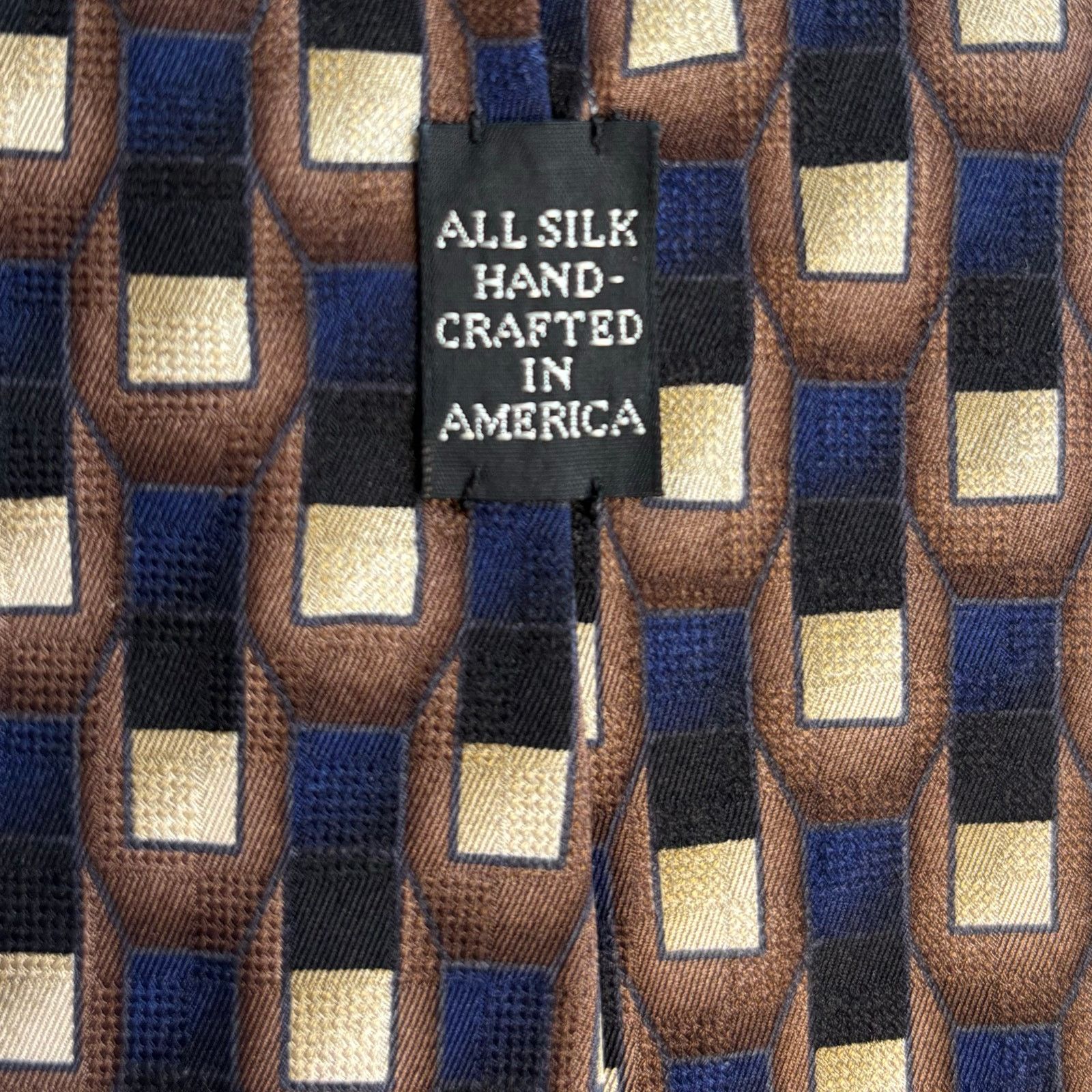 Other J.Z. Richards for Nordstrom Silk Tie Brown and Navy Size ONE SIZE - 4 Thumbnail
