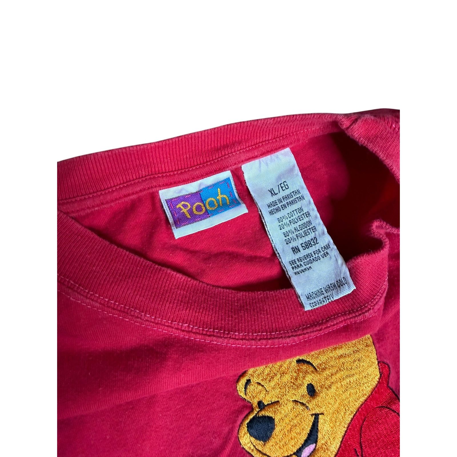 Disney × Vintage Vintage 90s Disney Winnie the Pooh Hunny Embroidered T-Shirt Size US XL / EU 56 / 4 - 5 Thumbnail