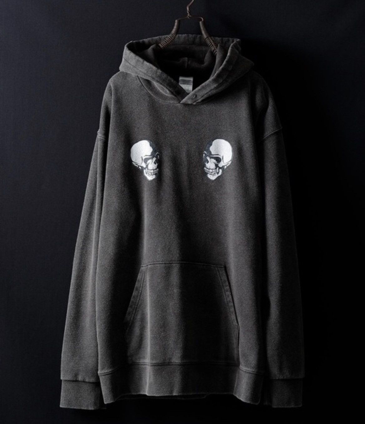 image of Number N Ine Number Nine Clash Skull Powder Breach Hoodie Size 4 in Black, Men's