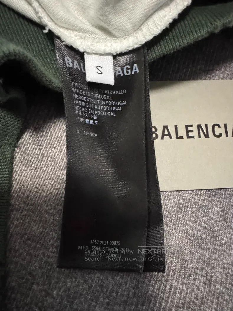 Balenciaga Balenciaga Green Hole Destroyed Ripped Hooded Sweatshirt Size US S / EU 44-46 / 1 - 4 Thumbnail