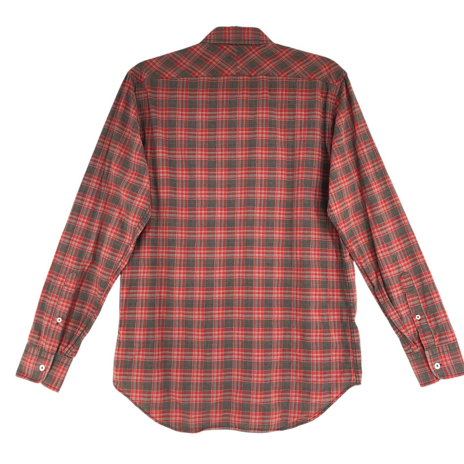 Billy Reid Billy Reid Shirt S Red Gray Plaid Long Sleeve Button Up Size US S / EU 44-46 / 1 - 8 Thumbnail