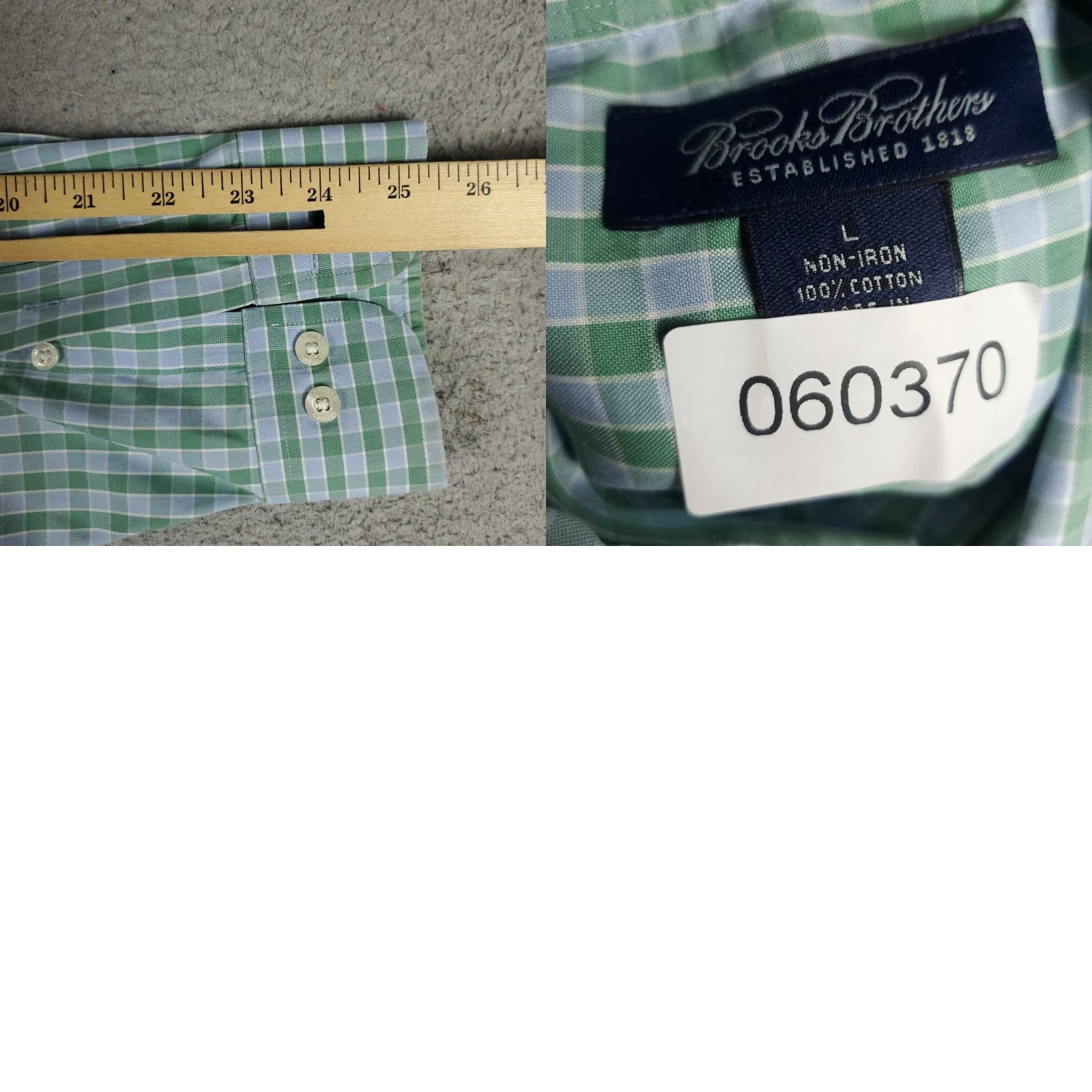Brooks Brothers Brooks Brothers Button-Up Shirt Mens Large Green Blue Check Long Sleeve Classic Preppy Size US L / EU 52-54 / 3 - 8 Thumbnail