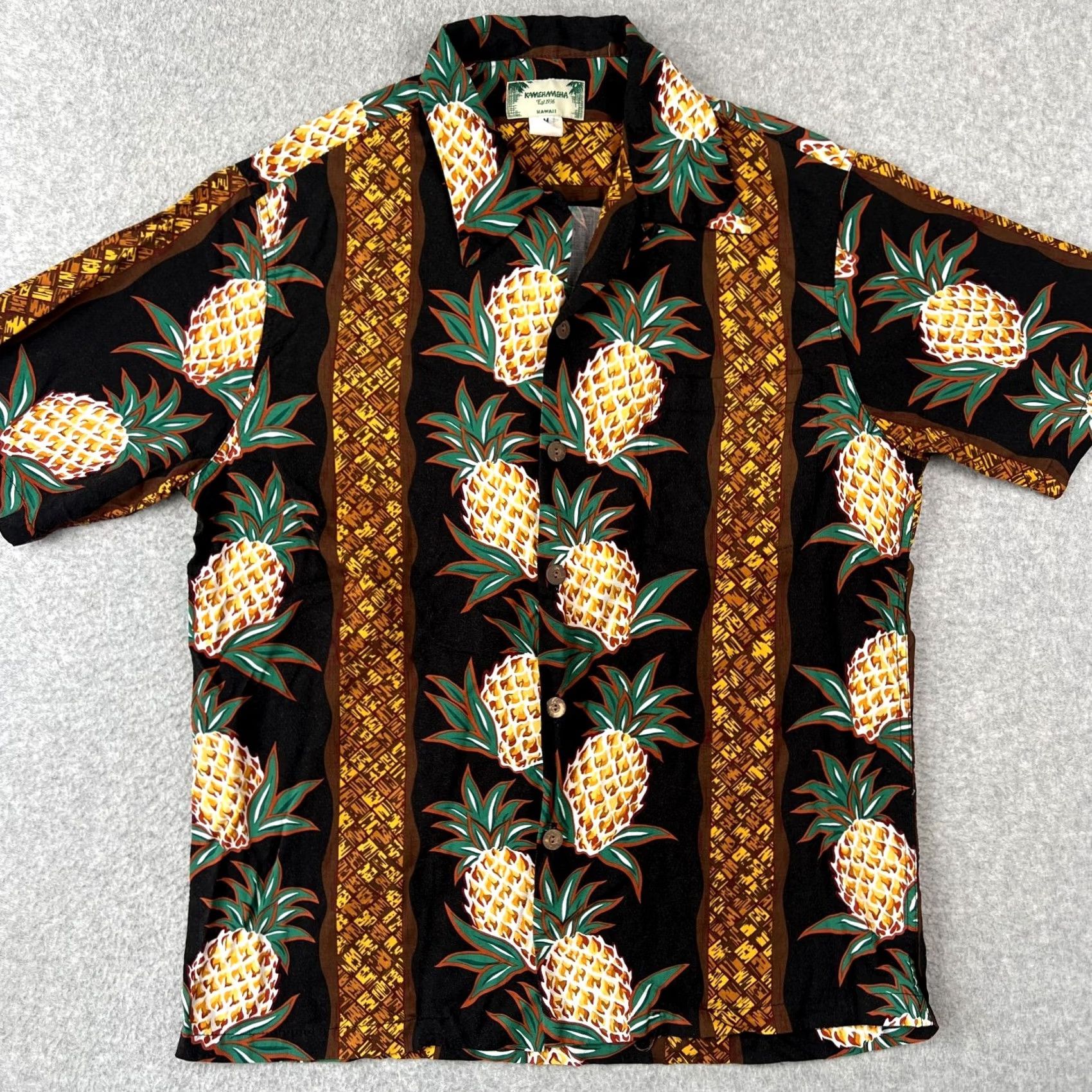 Vintage VINTAGE Kamehameha Hawaiian Shirt Medium Rayon Loop Camp Collar Aloha Pineapple Size US M / EU 48-50 / 2 - 2 Thumbnail