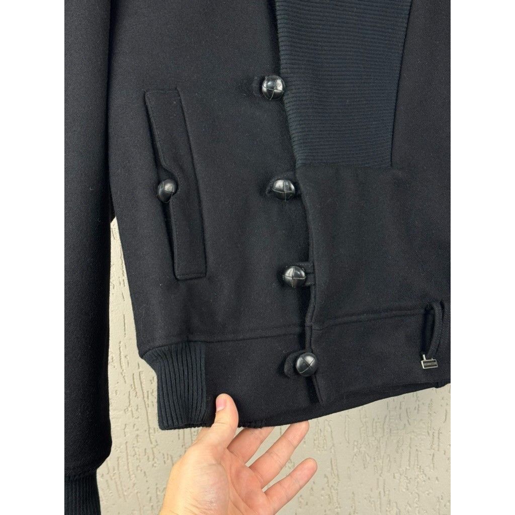 Kris Van Assche Kris Van Assche Asymmetrical Wool Shawl Collar Black Bomber Size US XXS / EU 40 - 4 Thumbnail