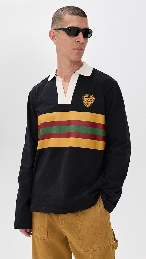 Nicholas Daley (RARE) Nicholas Daley Stripe Rugby Top Black Size US S / EU 44-46 / 1 - 2 Thumbnail