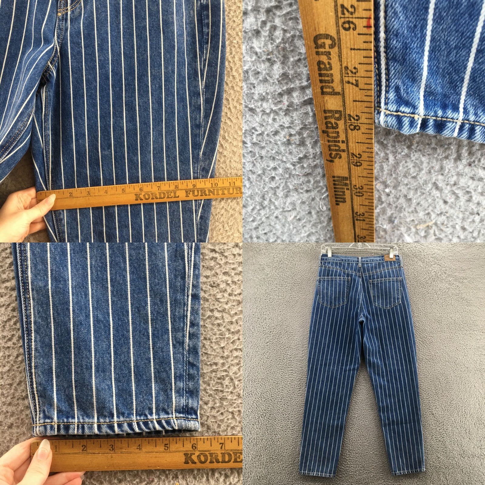 American Eagle Outfitters American Eagle Outfitters Mom Jeans Womens 6R Blue Denim Striped High Rise Jeans Size 28" / US 6 / IT 42 - 8 Thumbnail