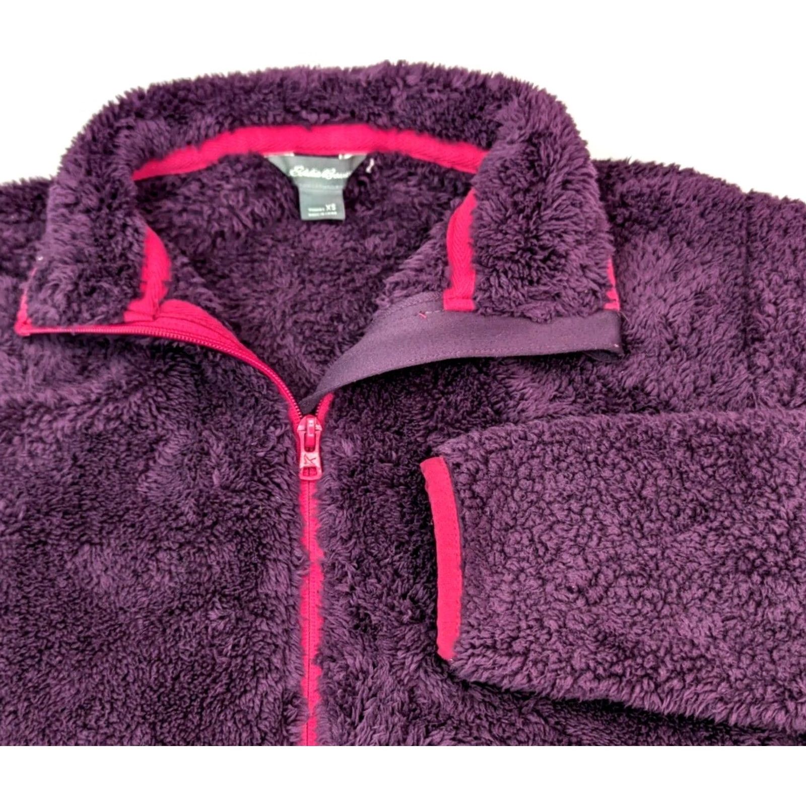 Eddie Bauer Eddie Bauer Jacket Women XS Purple Sherpa Lined Fleece Full Zip Pockets Vintage No Size XS / US 0-2 / IT 36-38 - 2 Thumbnail