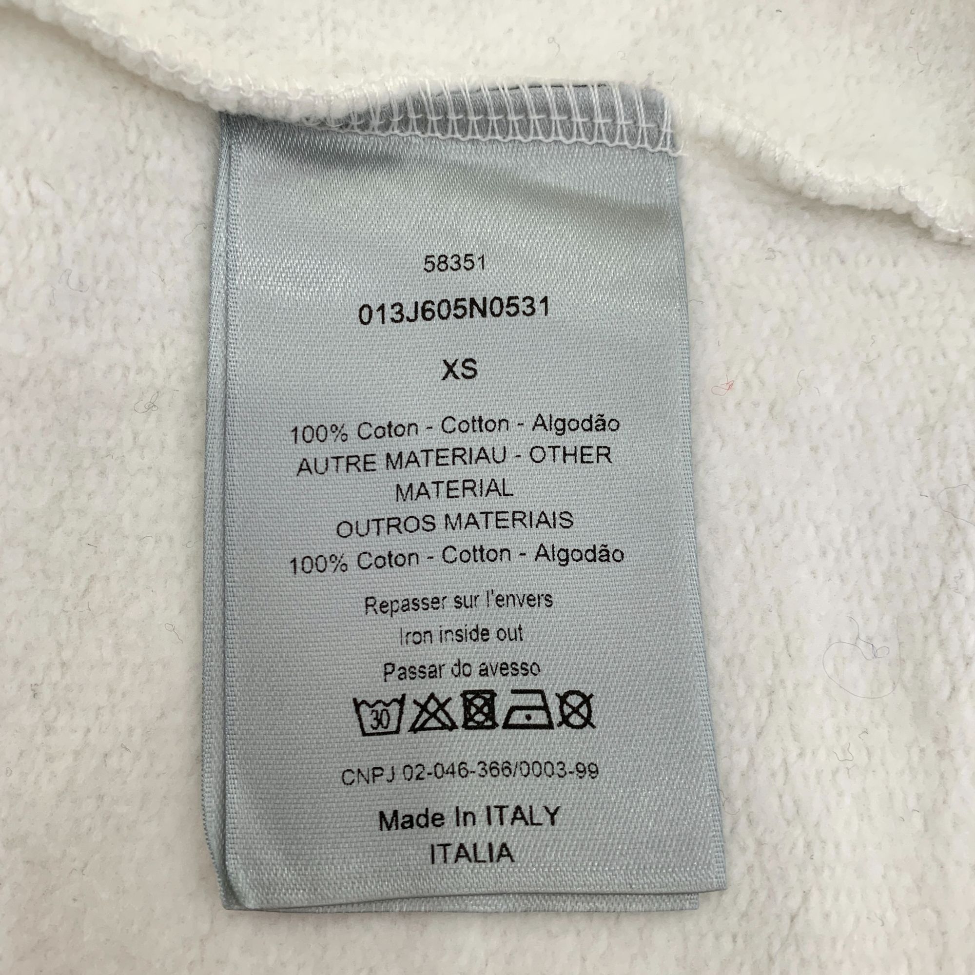 Dior Dior White Hoodie With Black Graphic Bag Design Size US XS / EU 42 / 0 - 7 Thumbnail